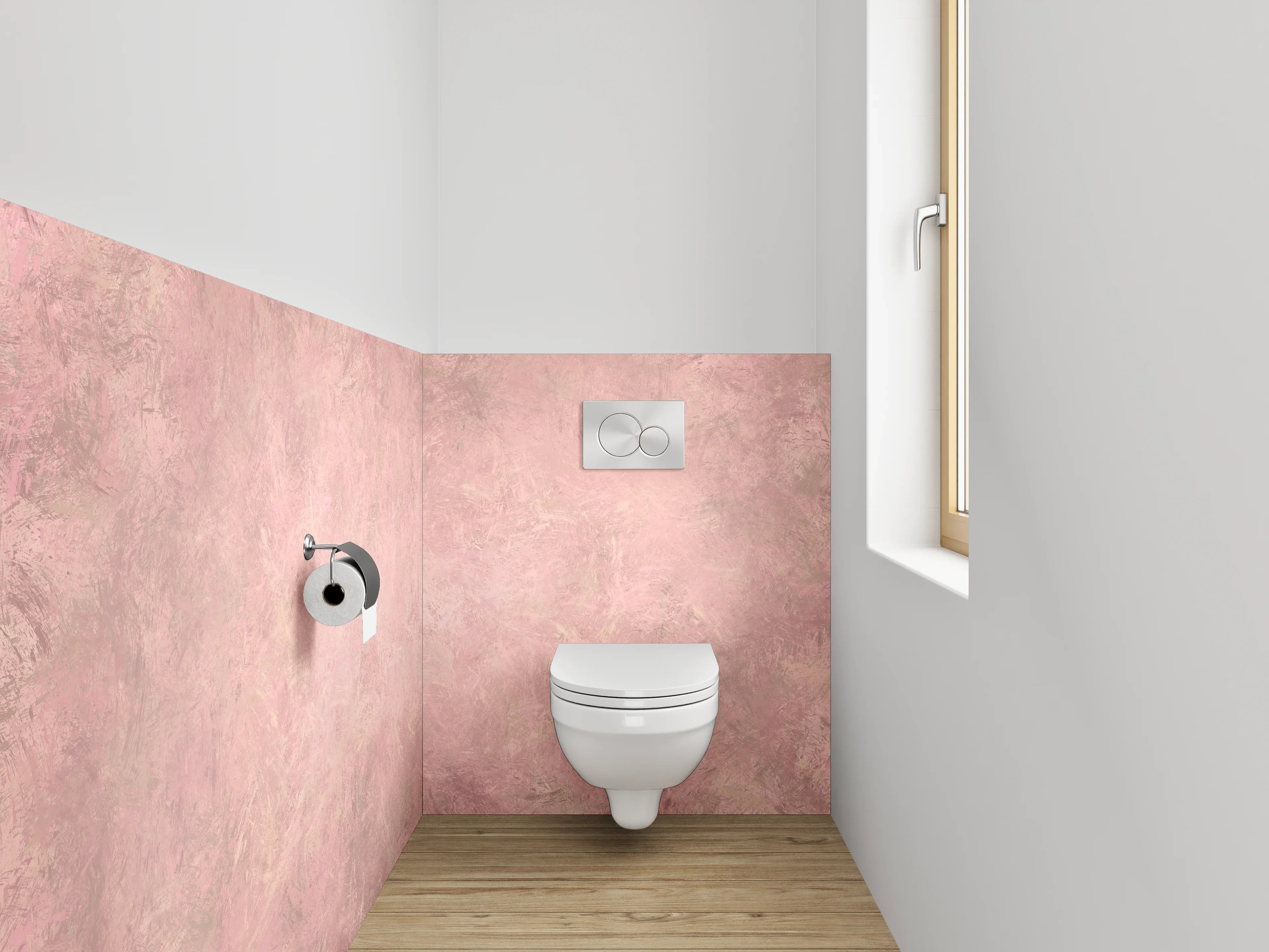 WC-Rückwand - Pastellrosa Marmor-Optik Wanddekor
