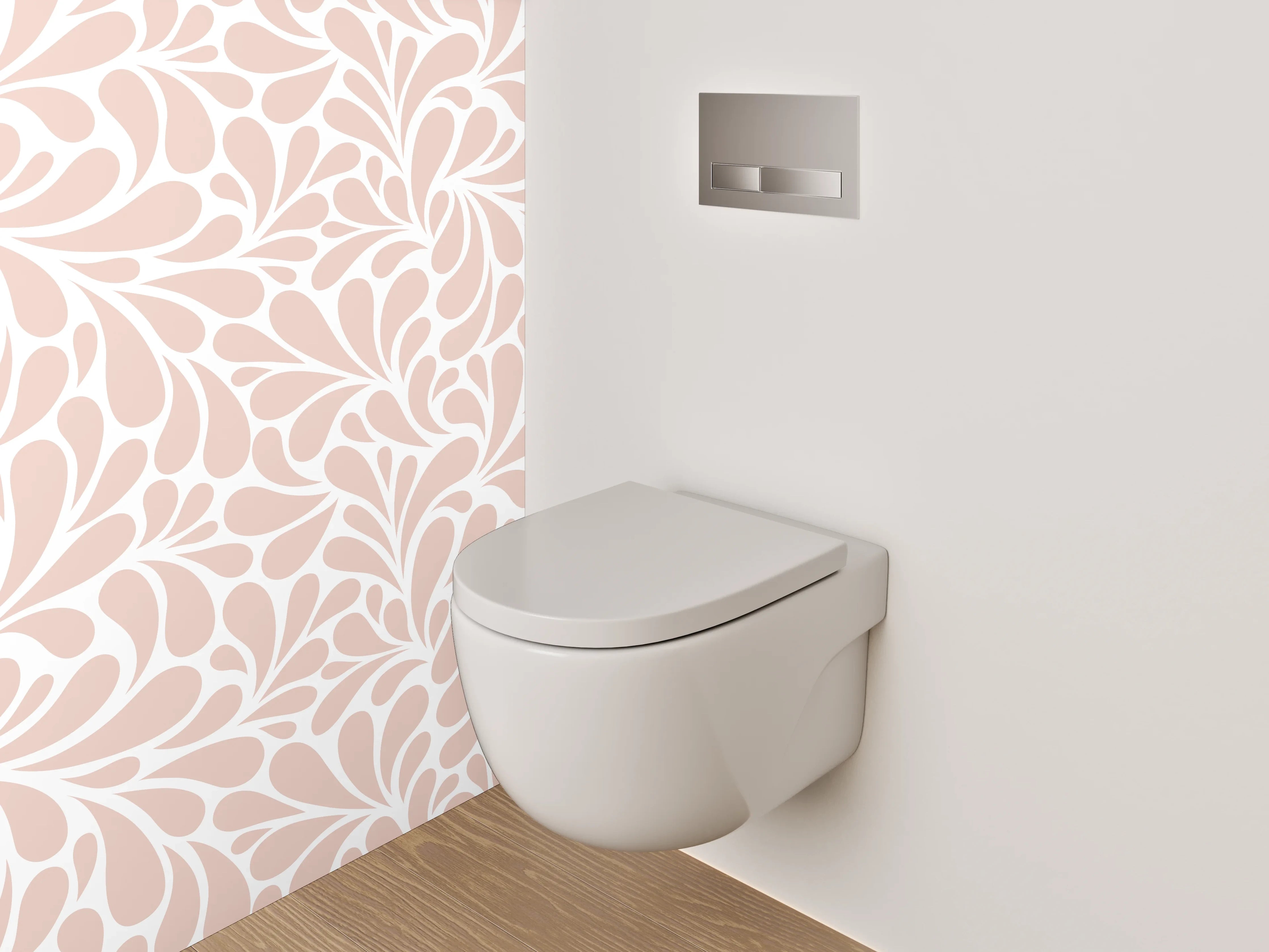 WC-Rückwand - Pastellrosa Ornament-Muster Tapete
