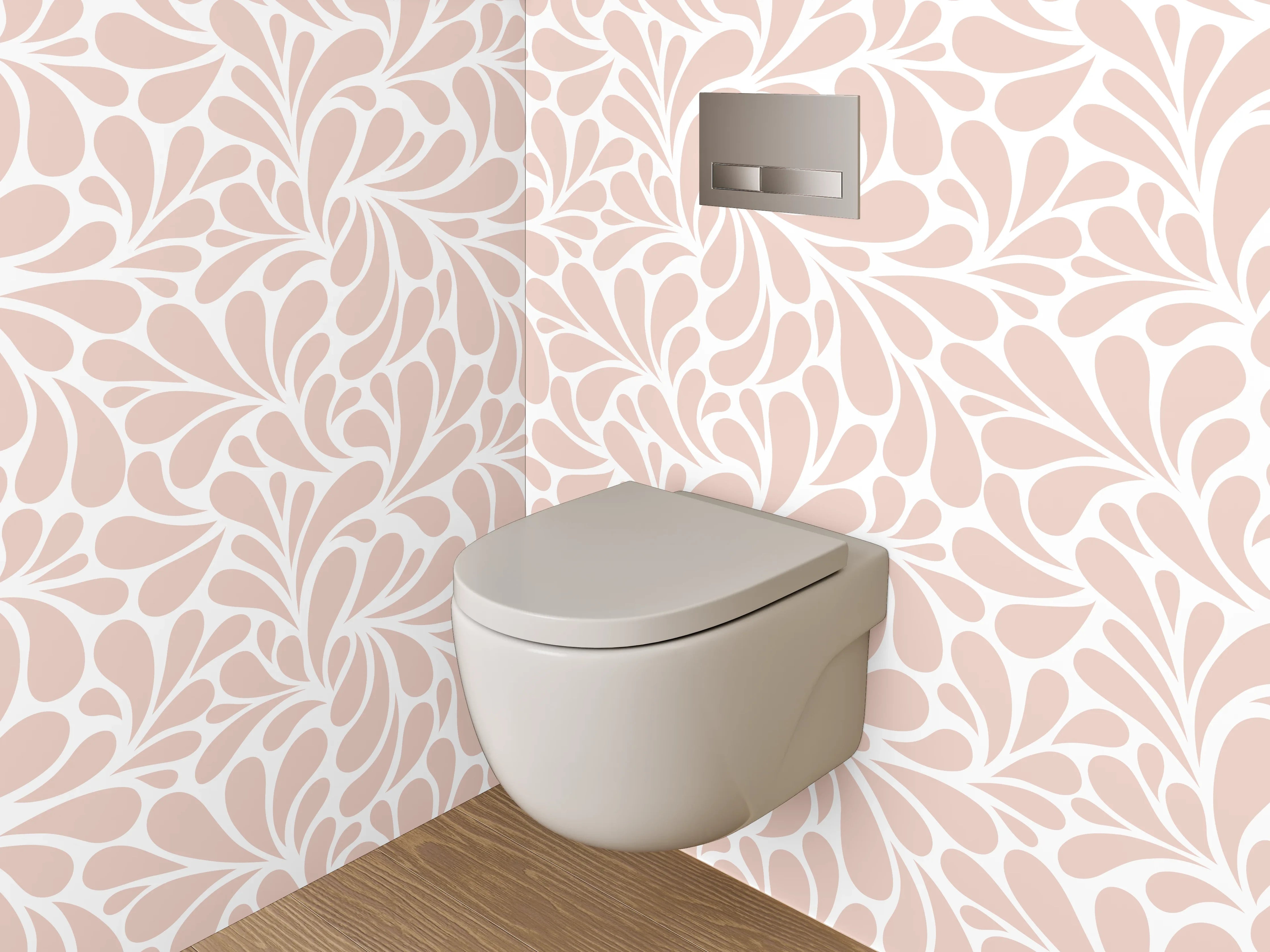 WC-Rückwand - Pastellrosa Ornament-Muster Tapete