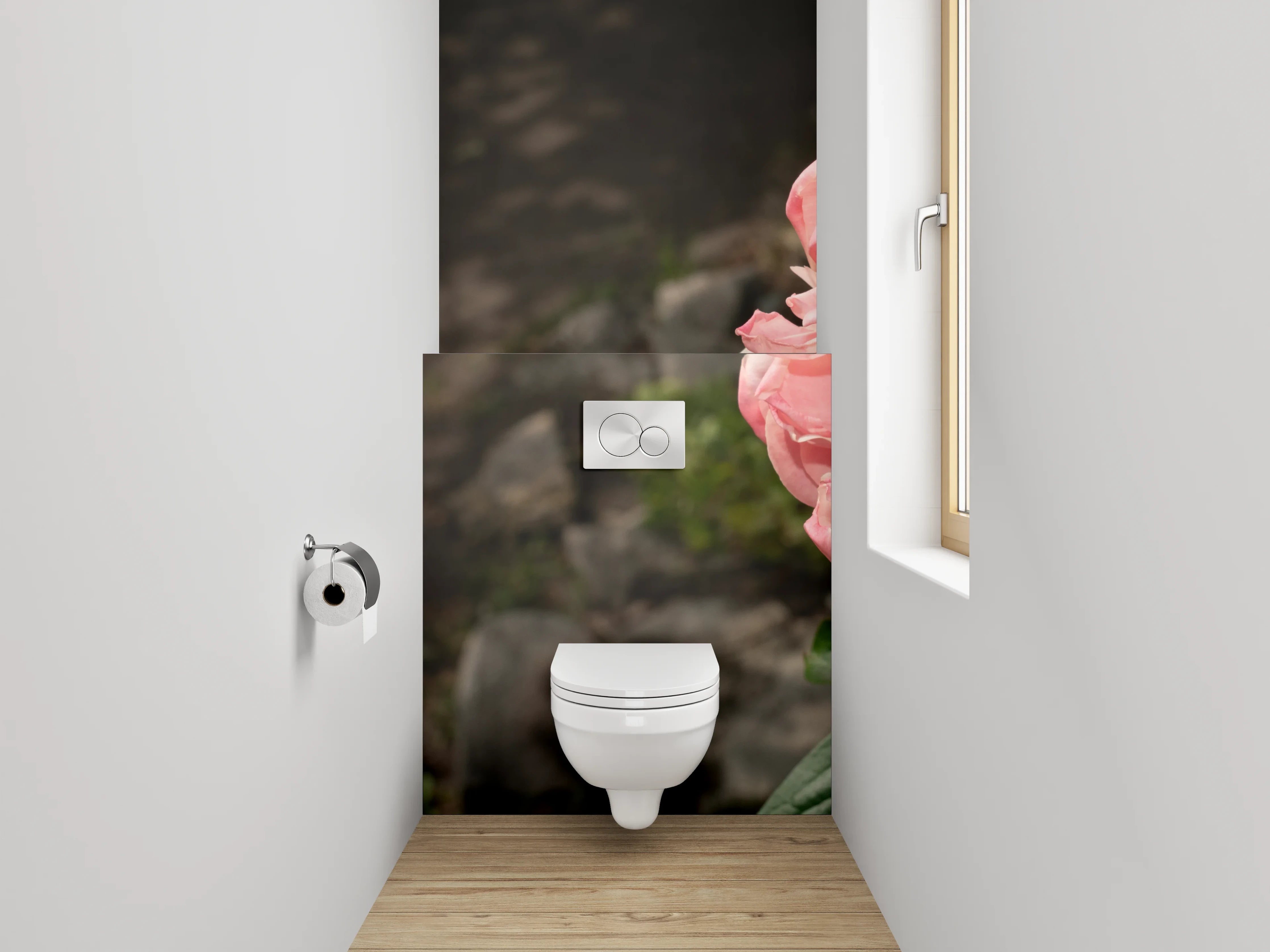 WC-Rückwand - Pfingstrosen Blüten rosa Garten