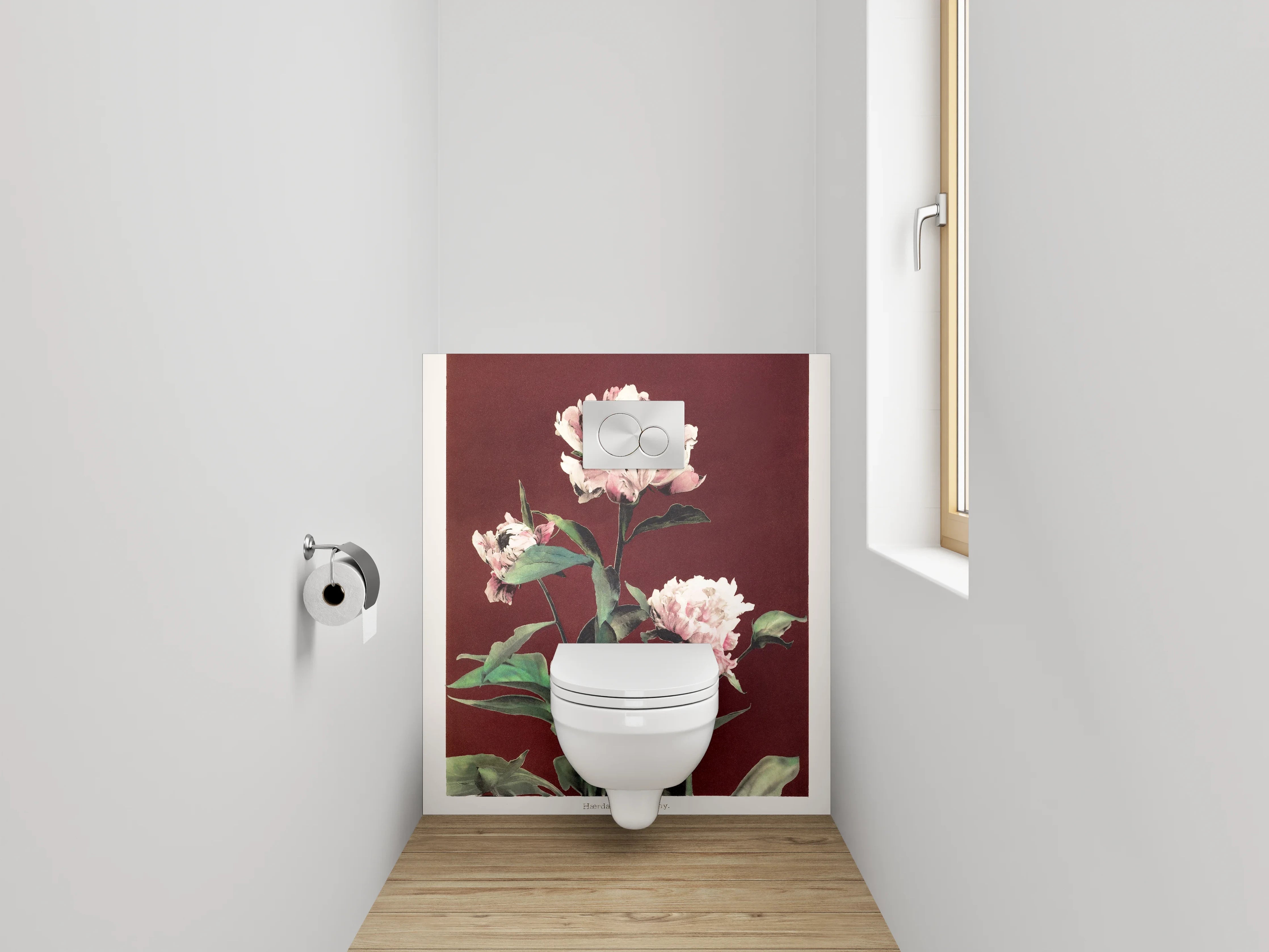 WC-Rückwand - Pfingstrosen Poster Vintage Stil