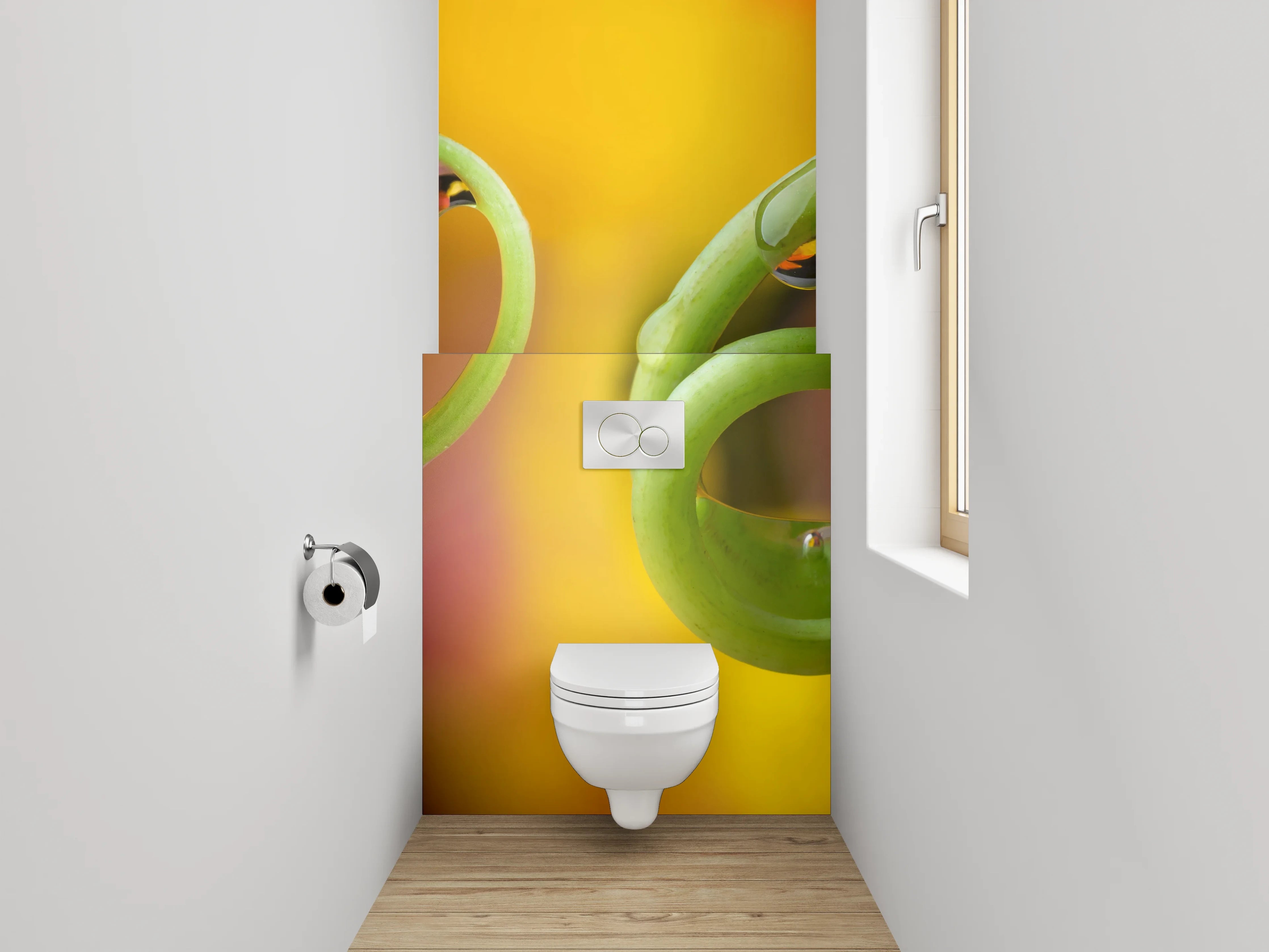 WC-Rückwand - Pflanzenranken mit Tautropfen