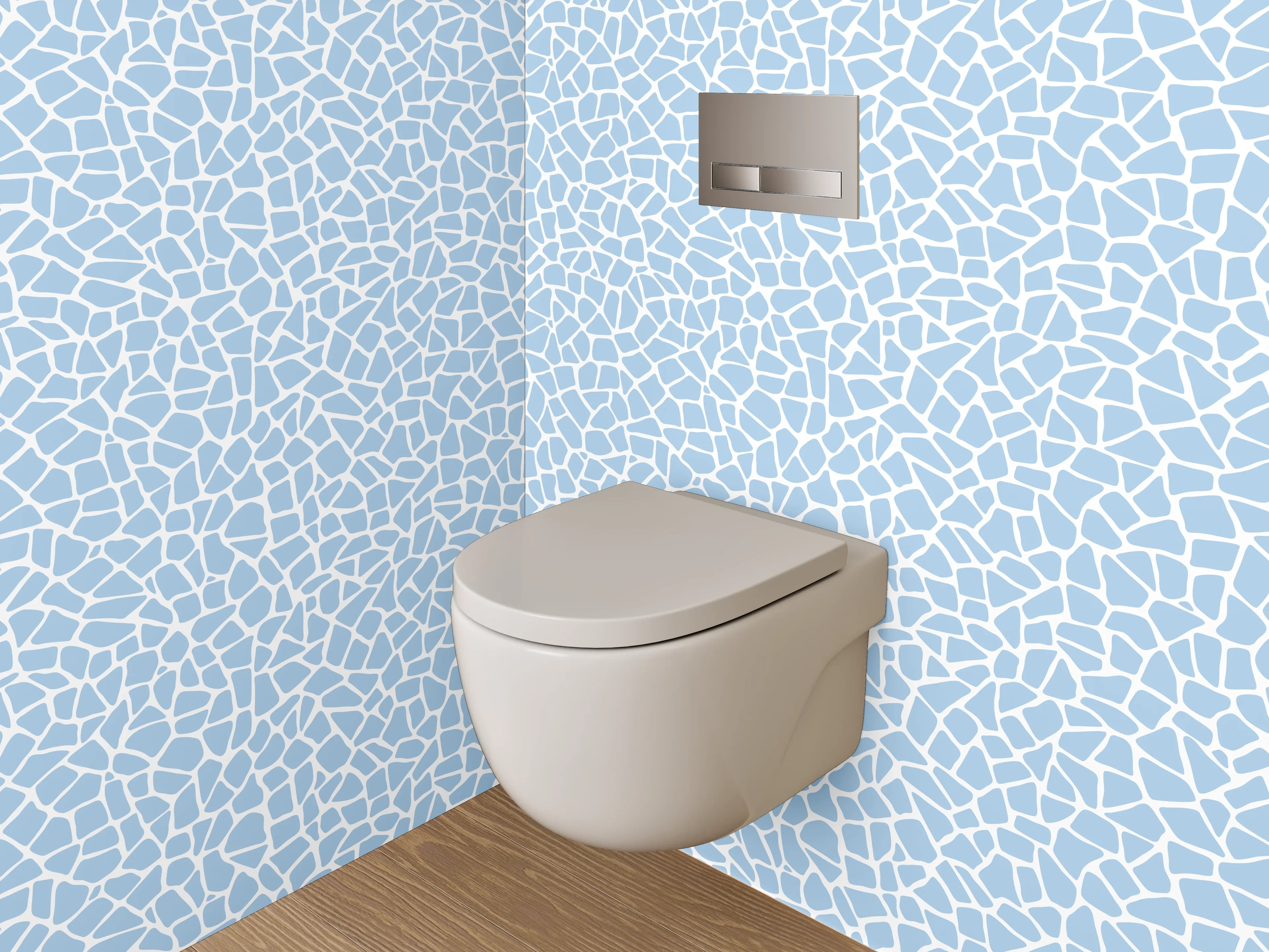 WC-Rückwand - Poolmosaik Muster Blau Weiß