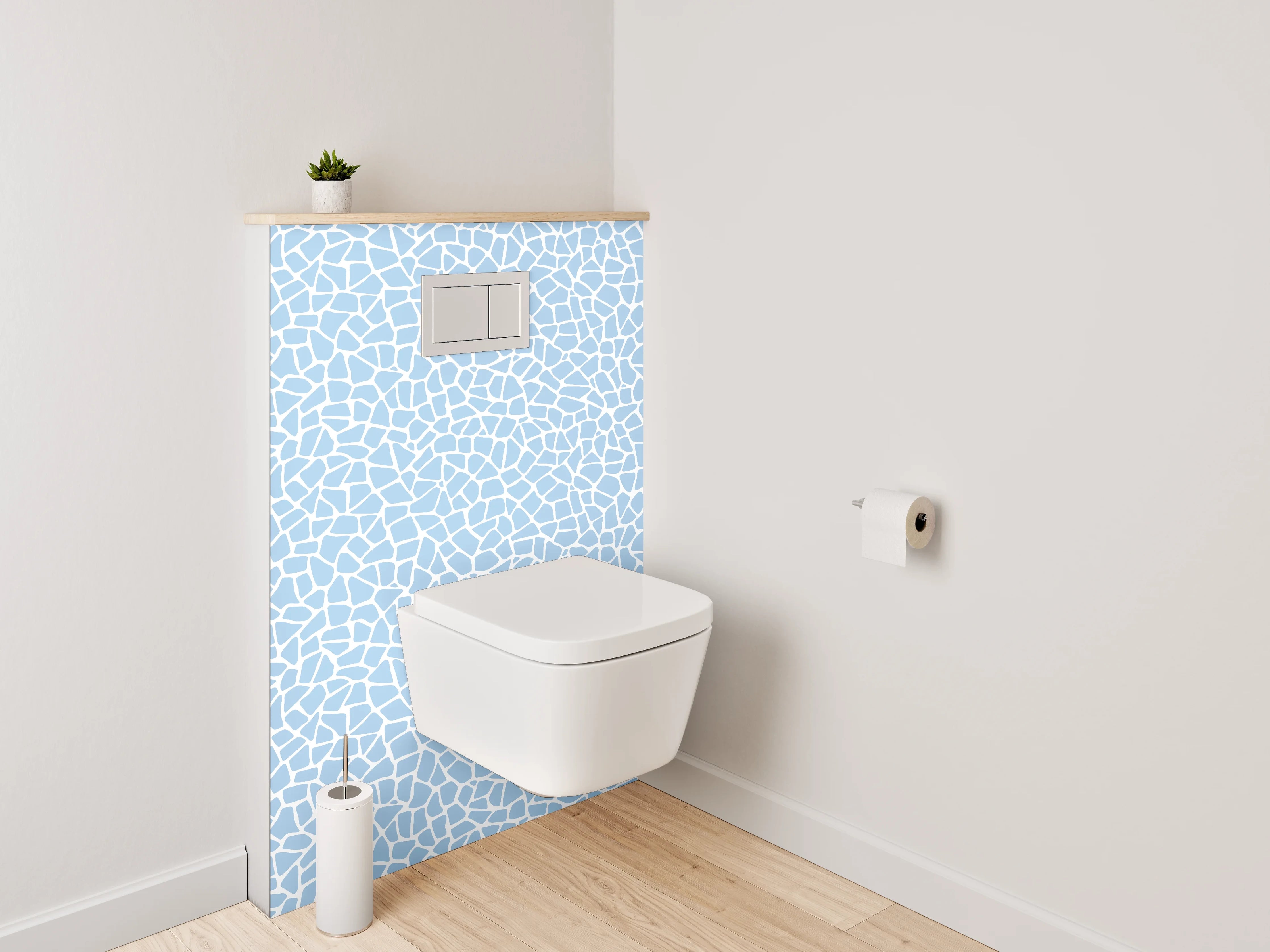 WC-Rückwand - Poolmosaik Muster Blau Weiß