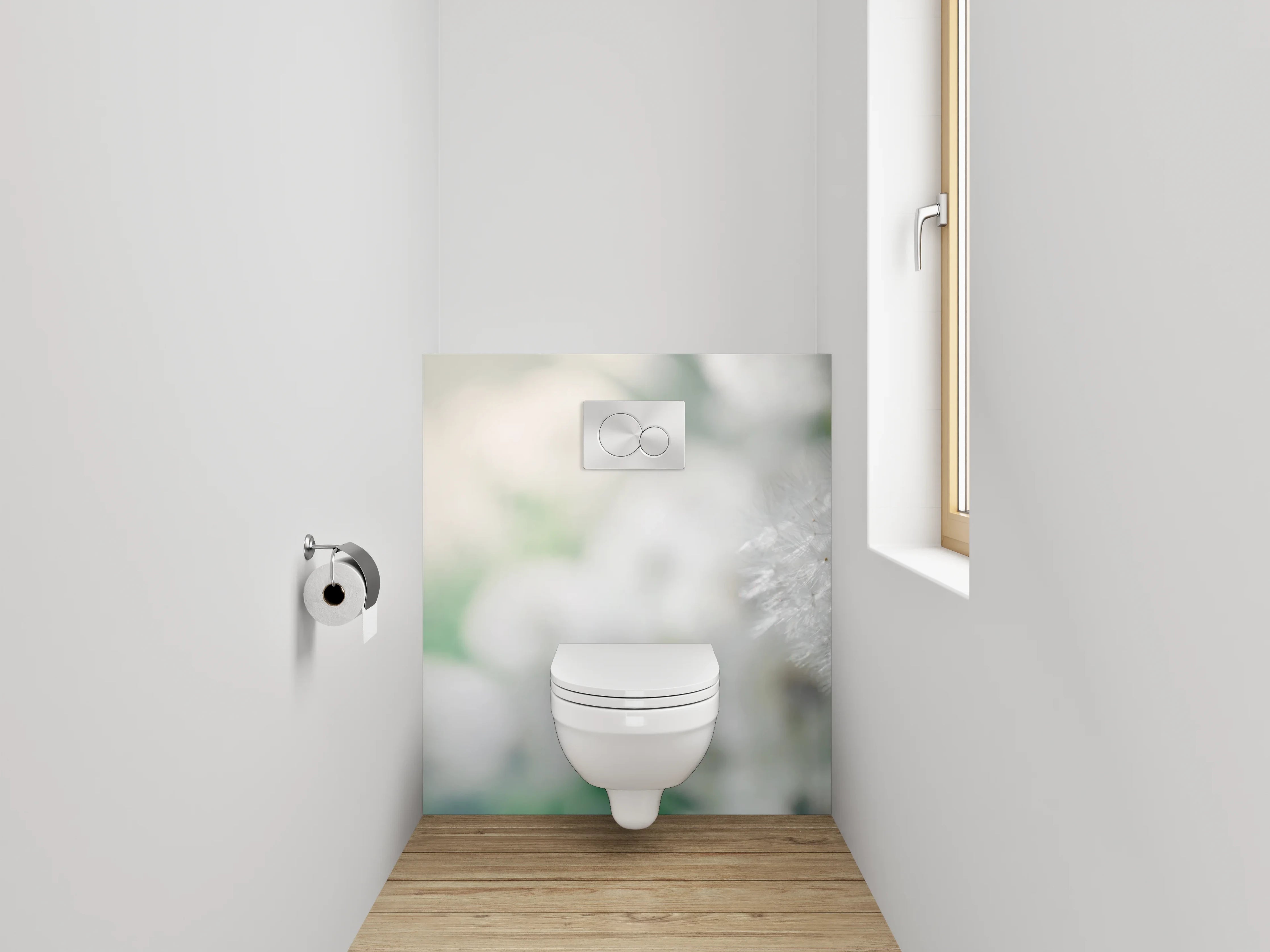 WC-Rückwand - Pusteblume Traum in Weiß