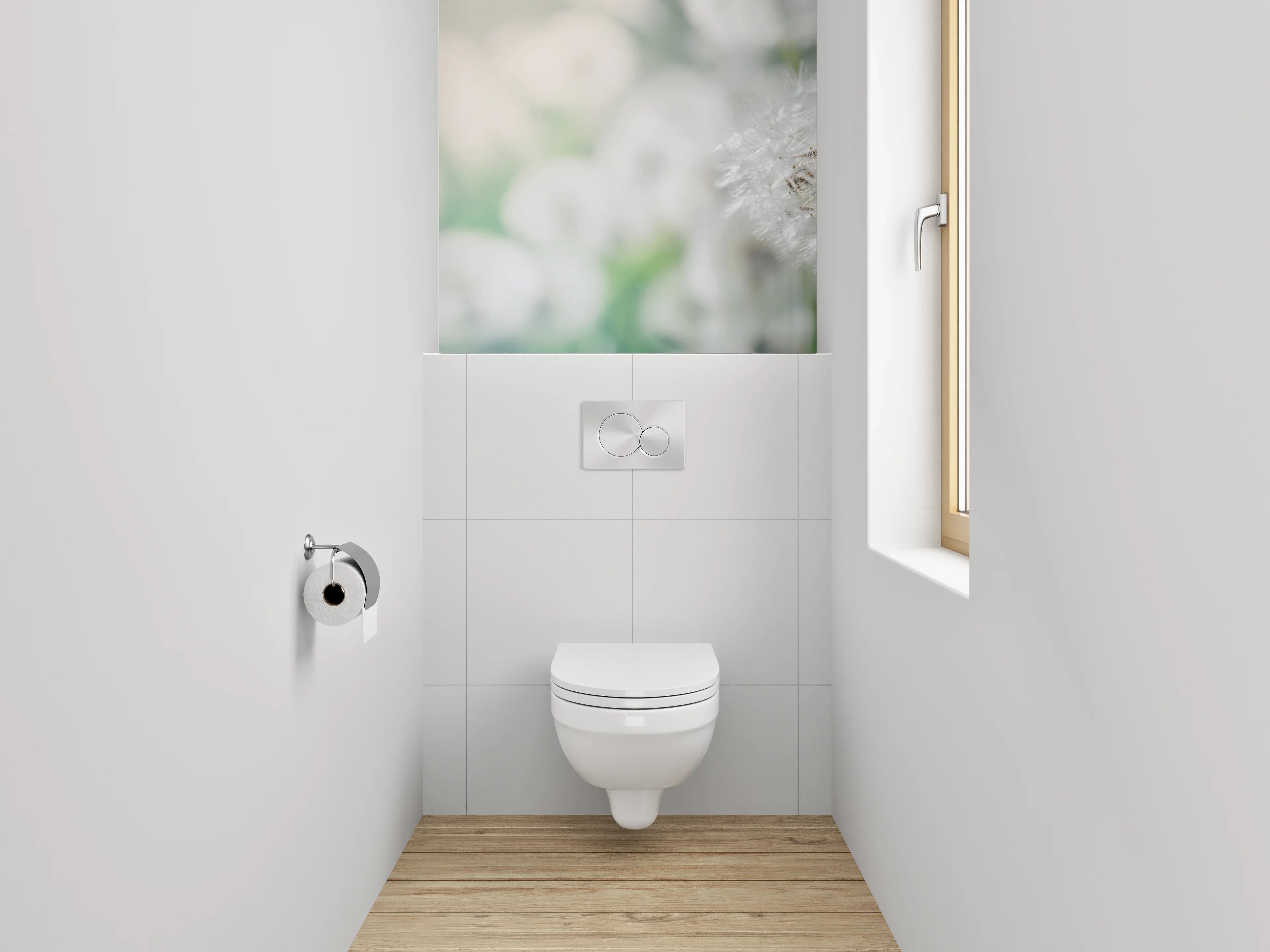WC-Rückwand - Pusteblume Traum in Weiß