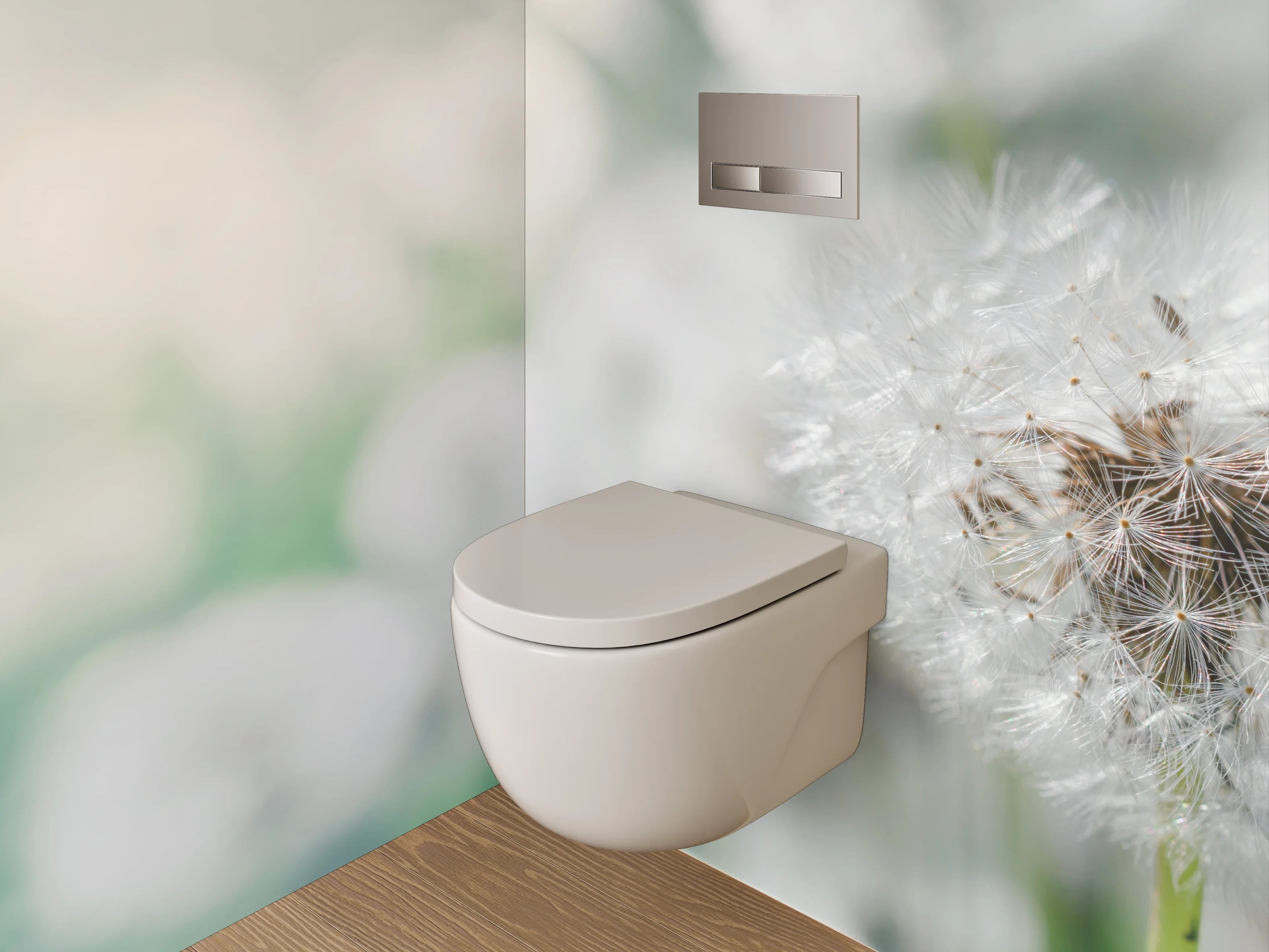 WC-Rückwand - Pusteblume Traum in Weiß