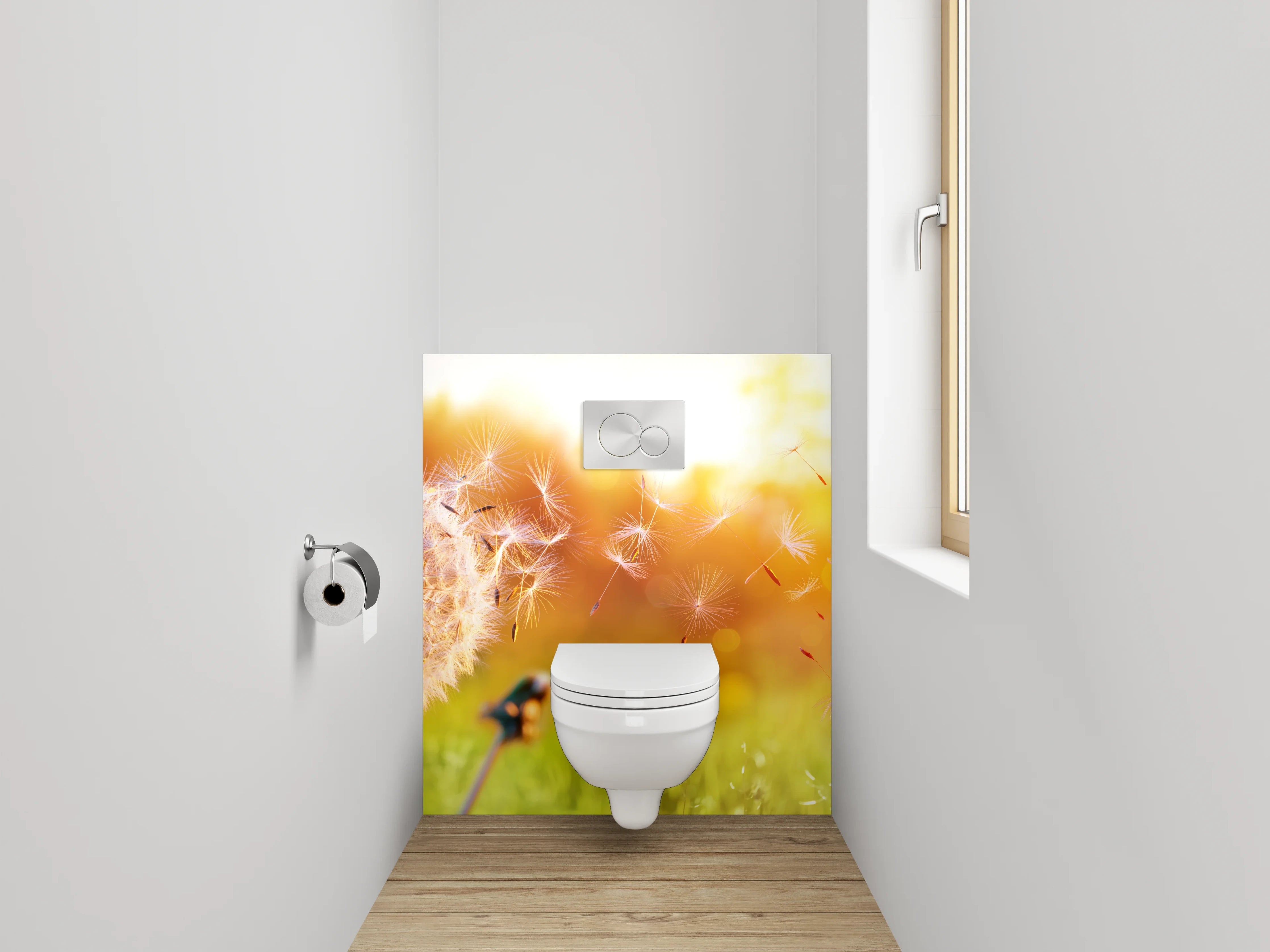 WC-Rückwand - Pusteblume im Sonnenlicht Fotomotiv