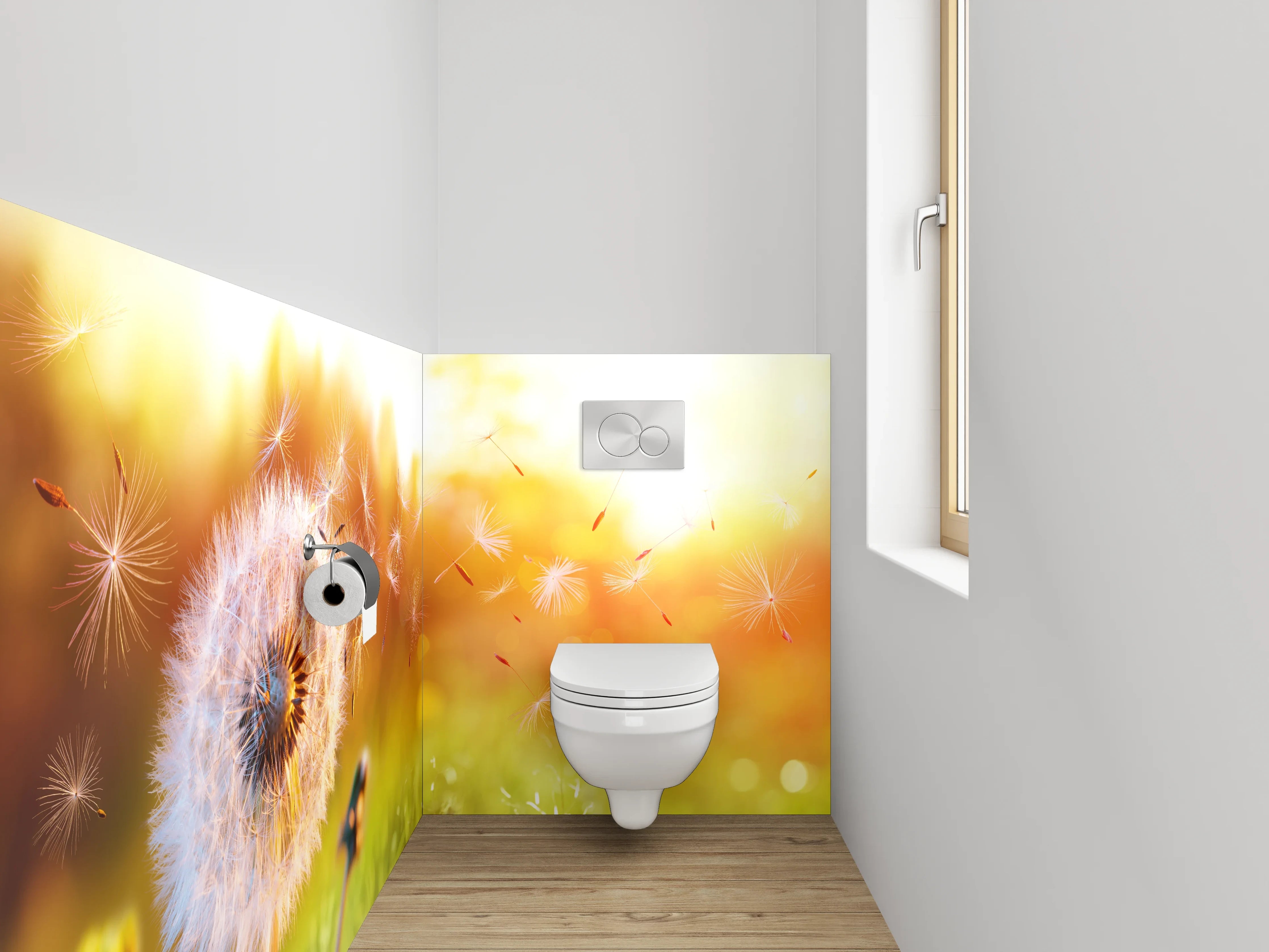 WC-Rückwand - Pusteblume im Sonnenlicht Fotomotiv