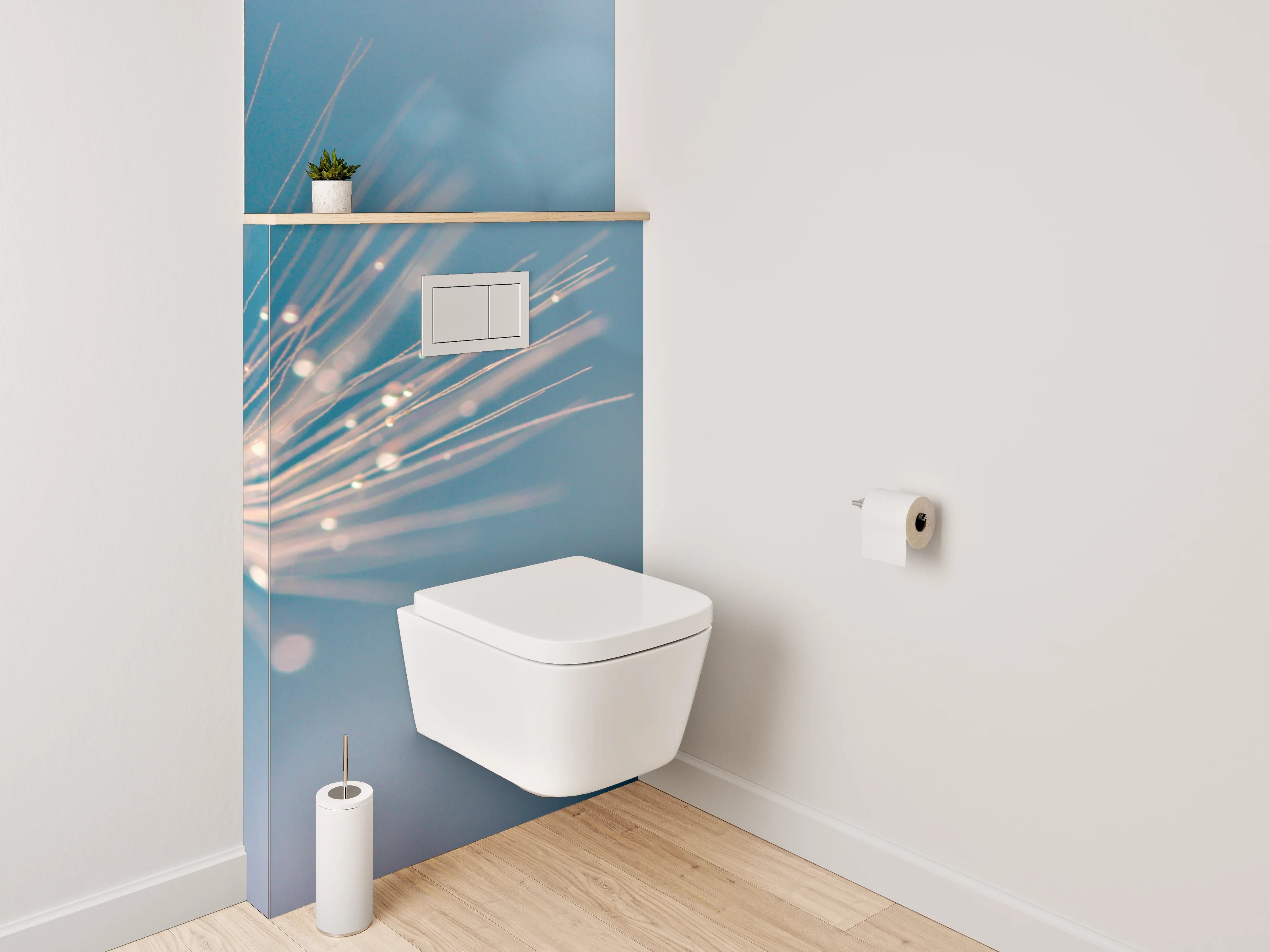 WC-Rückwand - Pusteblume mit Tautropfen im Gegenlicht