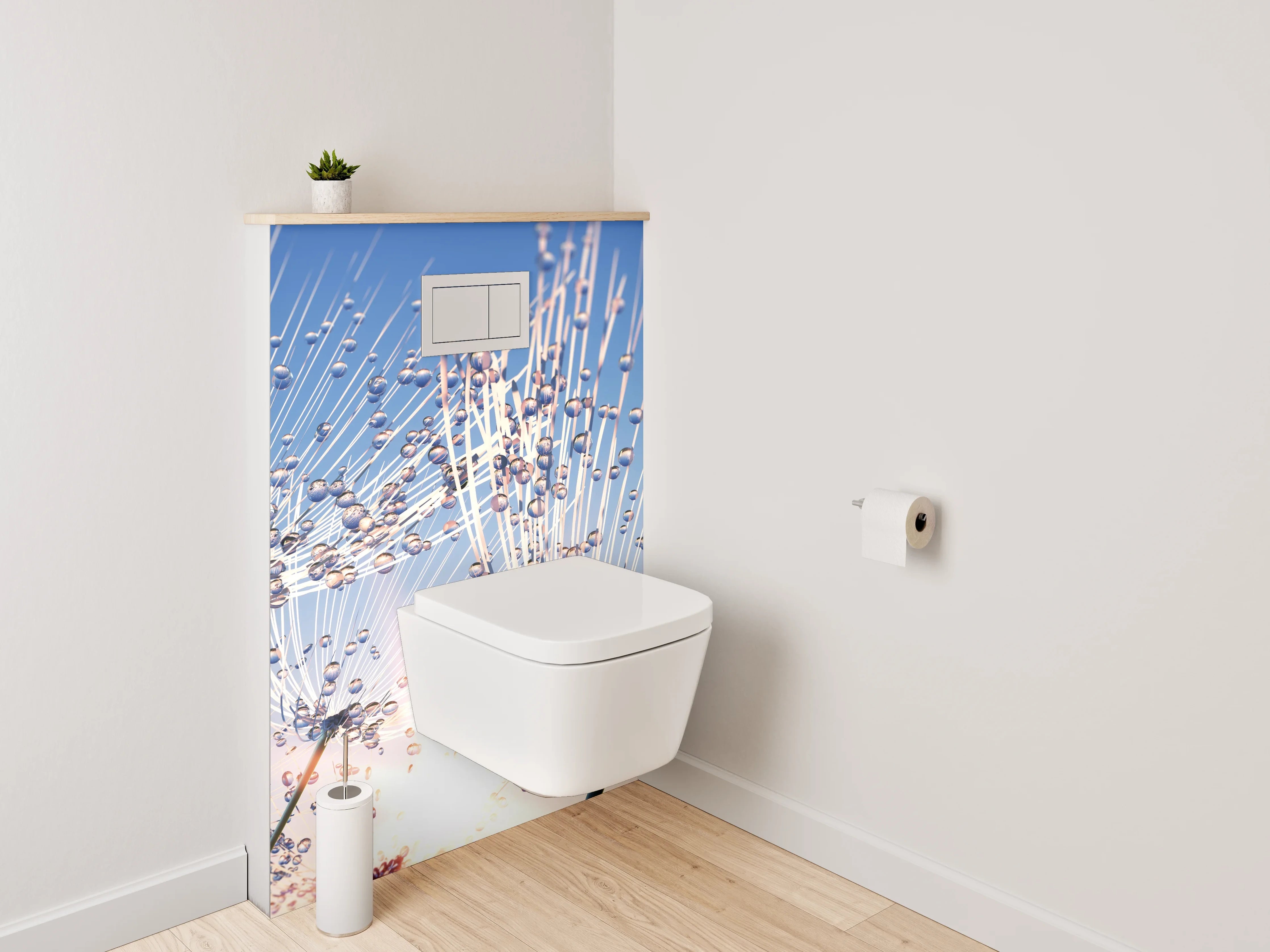 WC-Rückwand - Pusteblumen Sonnenaufgang Naturfoto