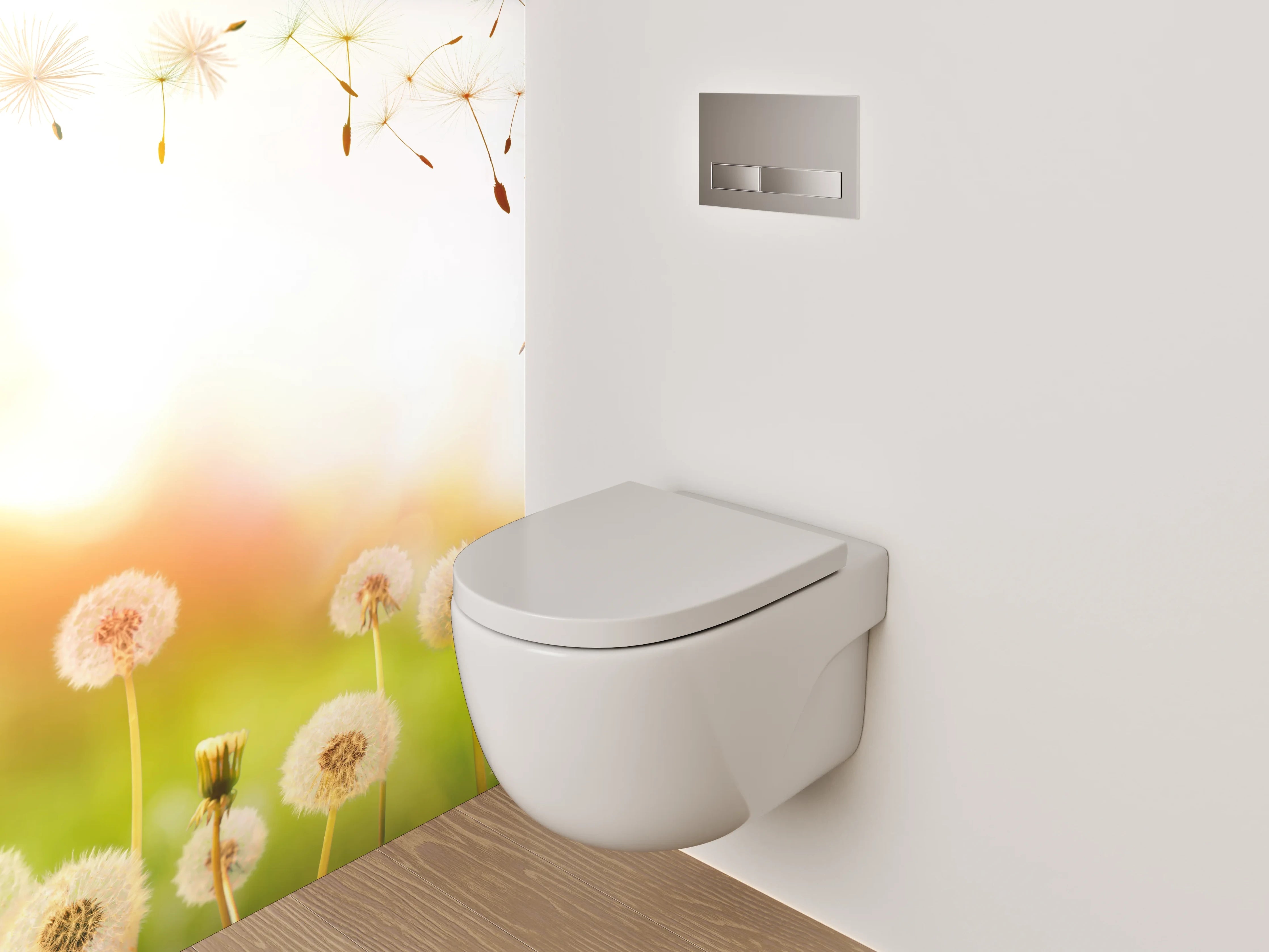 WC-Rückwand - Pusteblumenwiese im Sonnenlicht