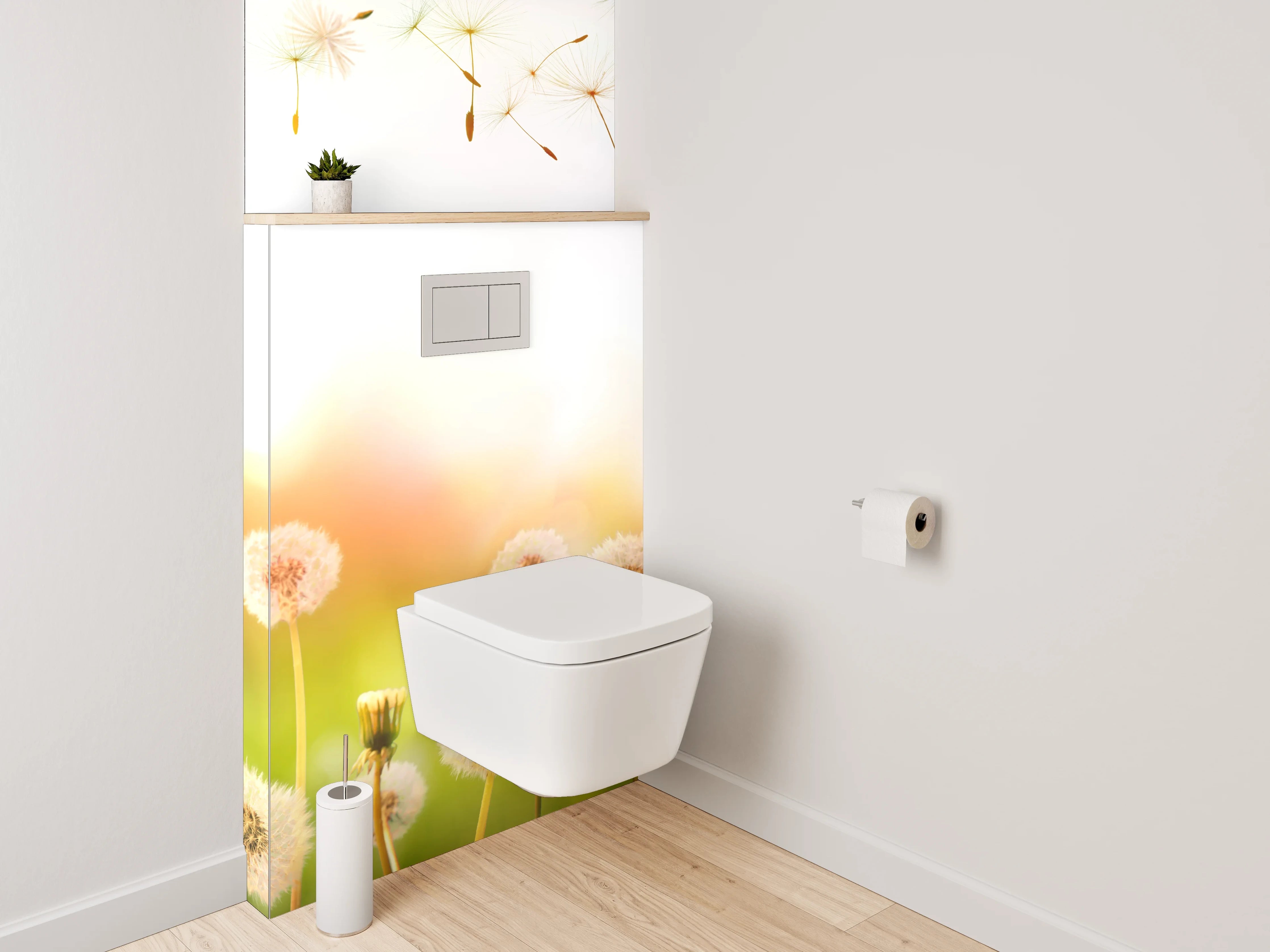 WC-Rückwand - Pusteblumenwiese im Sonnenlicht