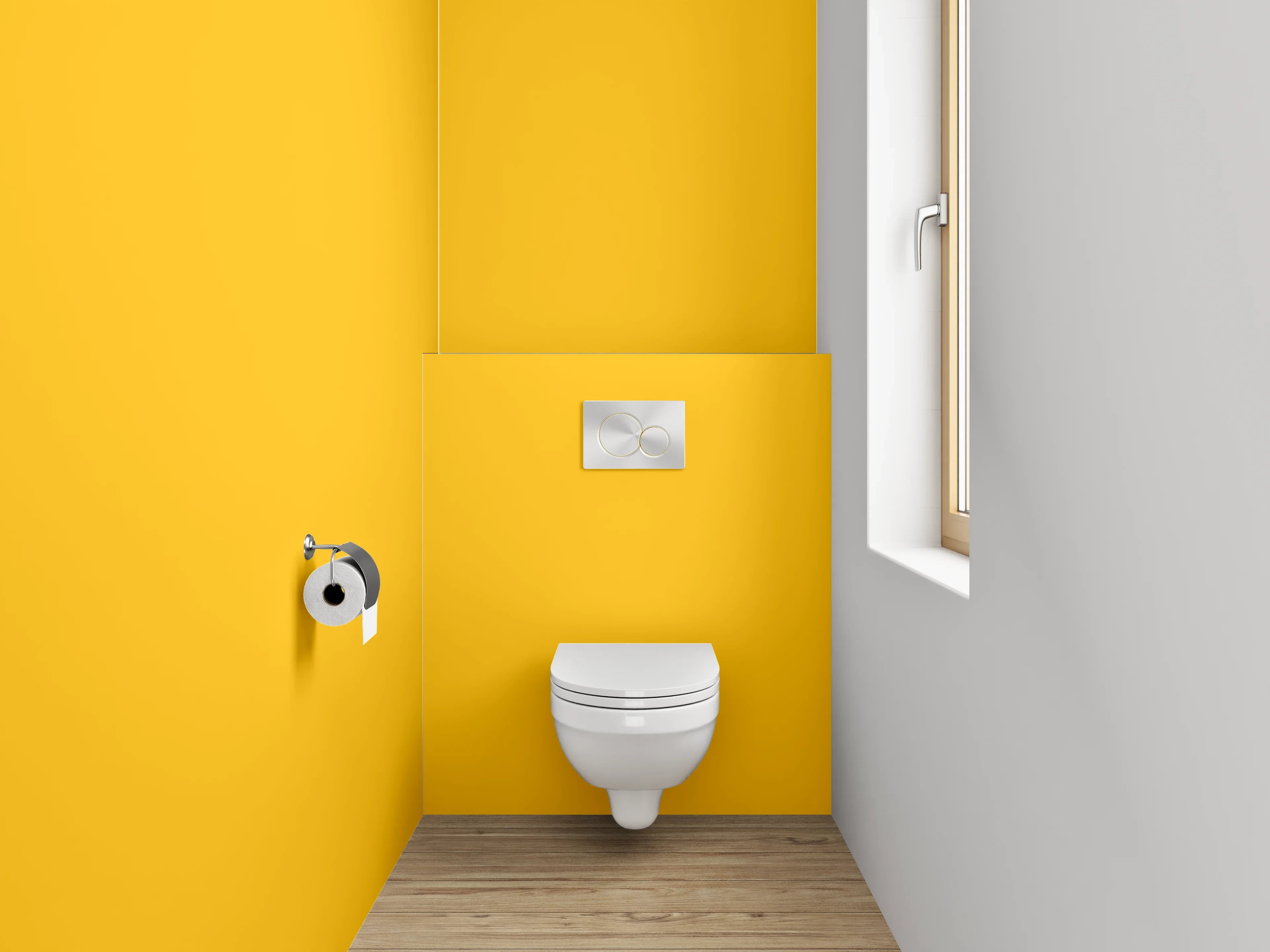 WC-Rückwand - RAL 1003 Signalgelb