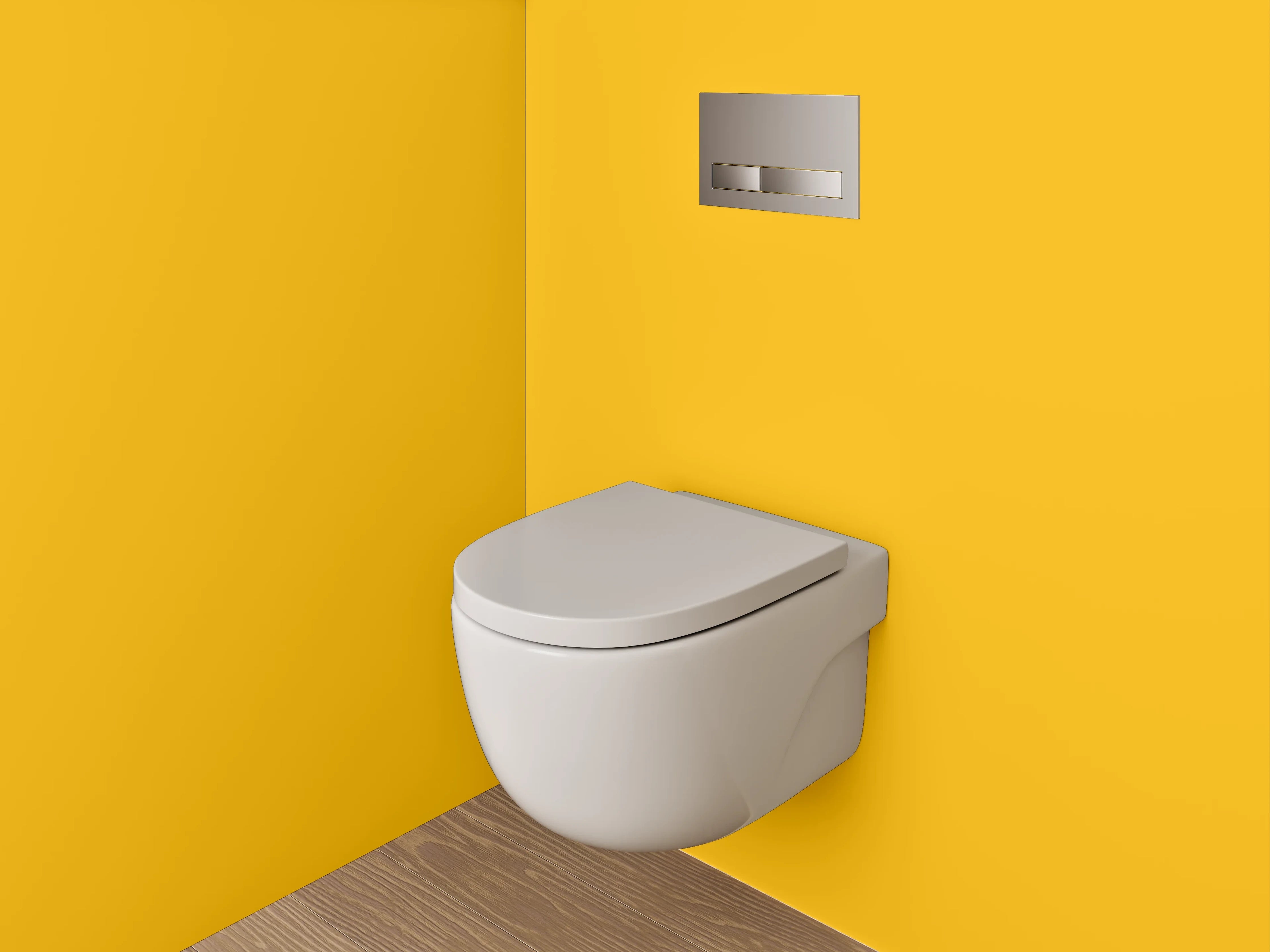 WC-Rückwand - RAL 1003 Signalgelb