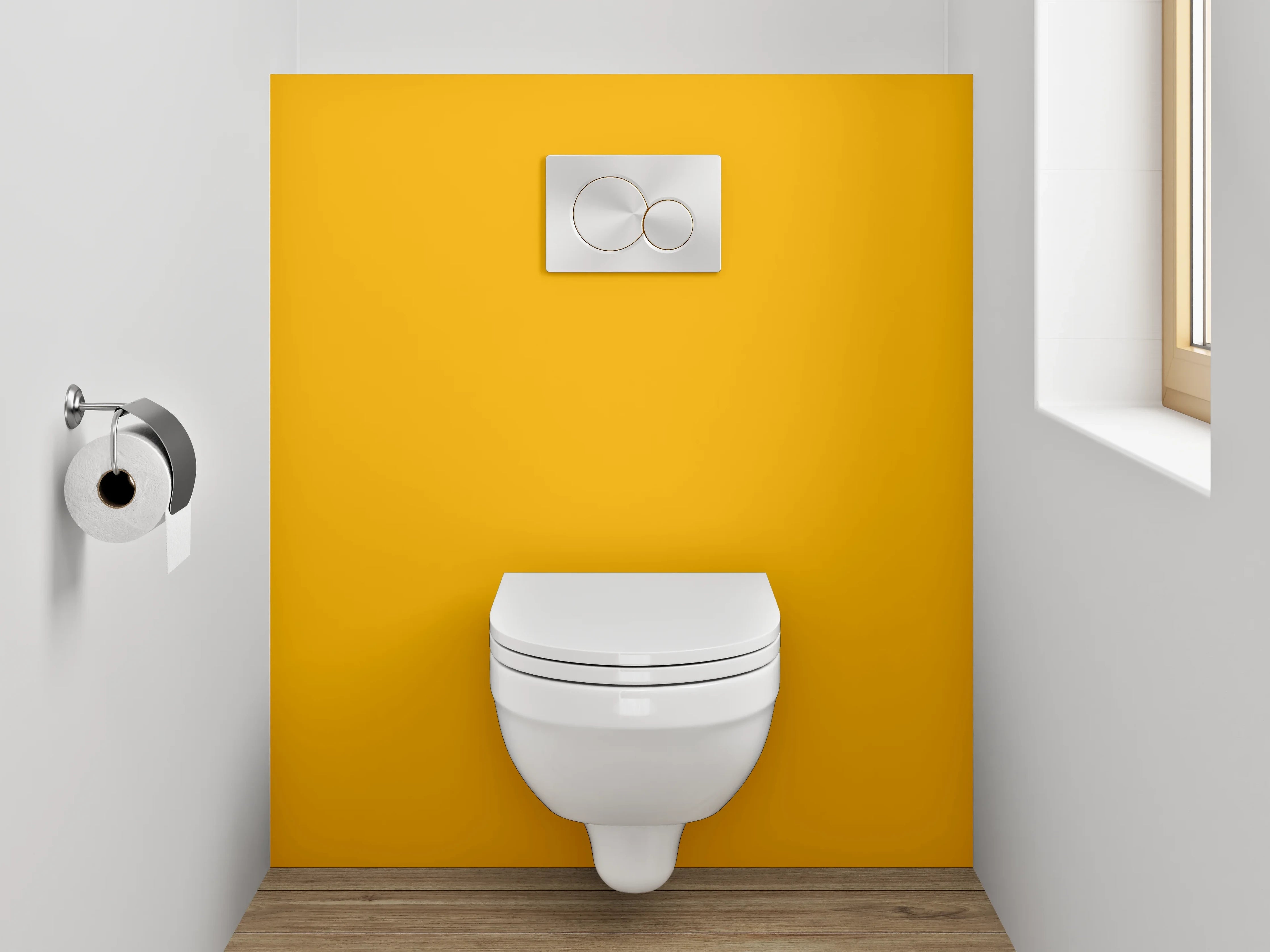 WC-Rückwand - RAL 1006 Maisgelb
