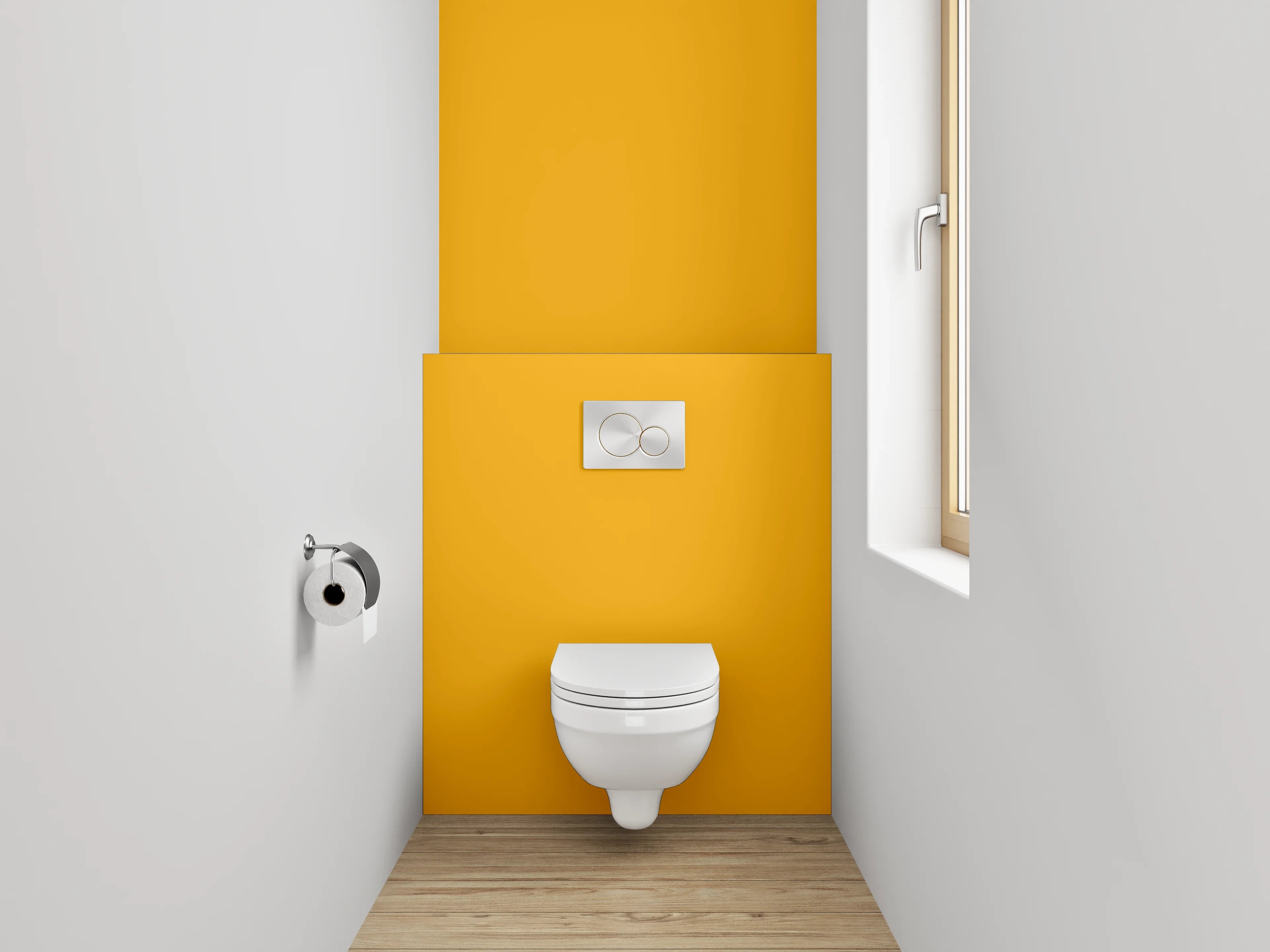 WC-Rückwand - RAL 1007 Narzissengelb