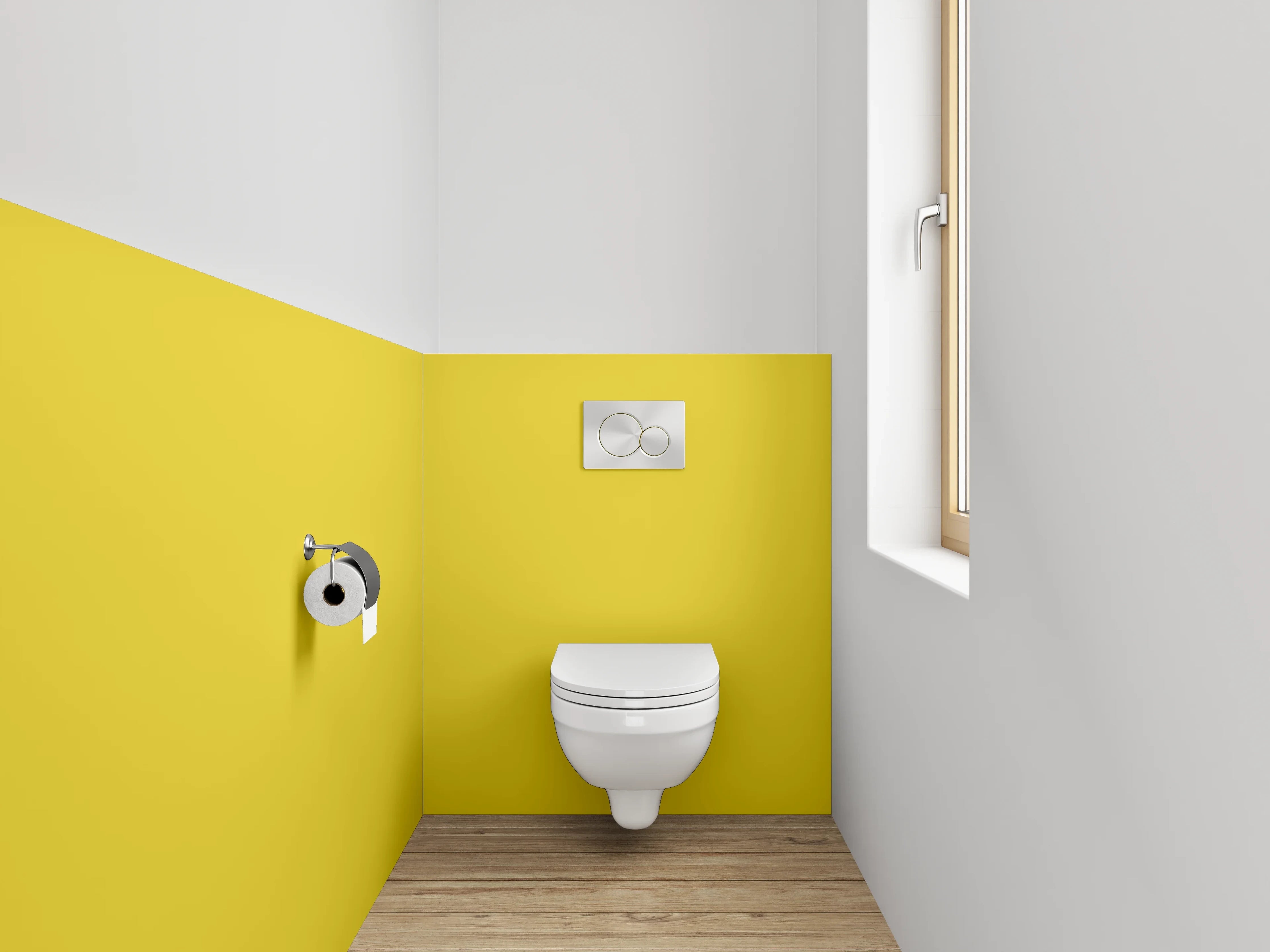 WC-Rückwand - RAL 1012 Zitronengelb