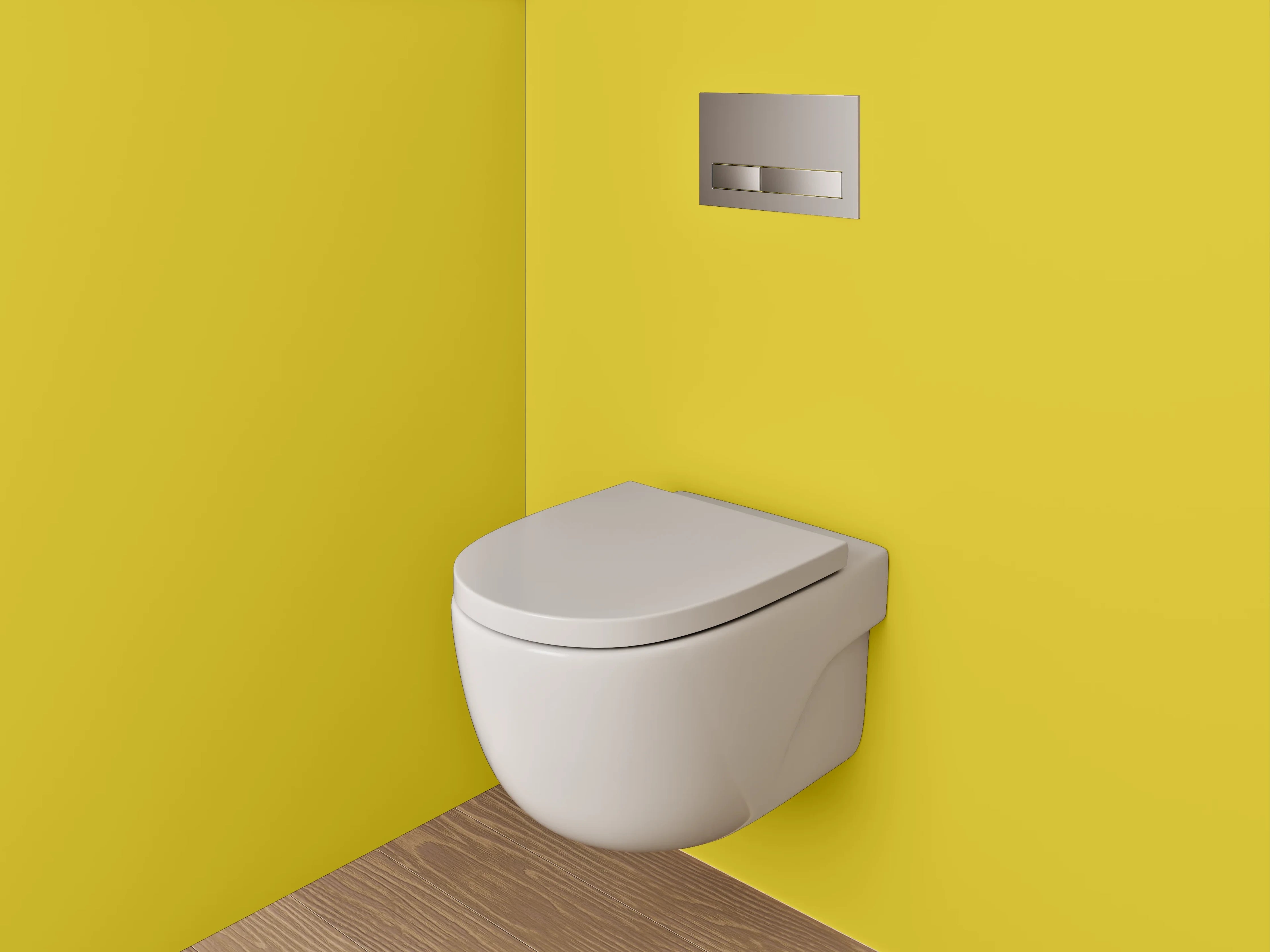 WC-Rückwand - RAL 1012 Zitronengelb