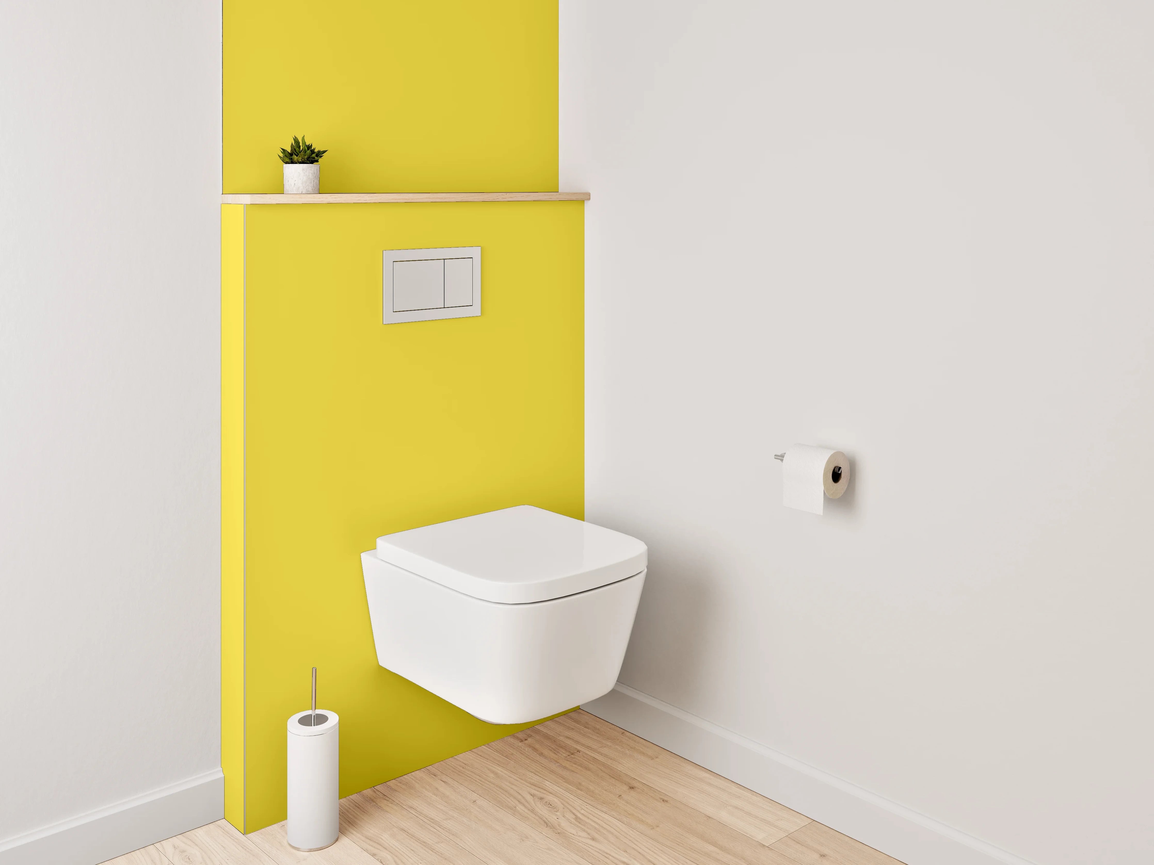 WC-Rückwand - RAL 1012 Zitronengelb