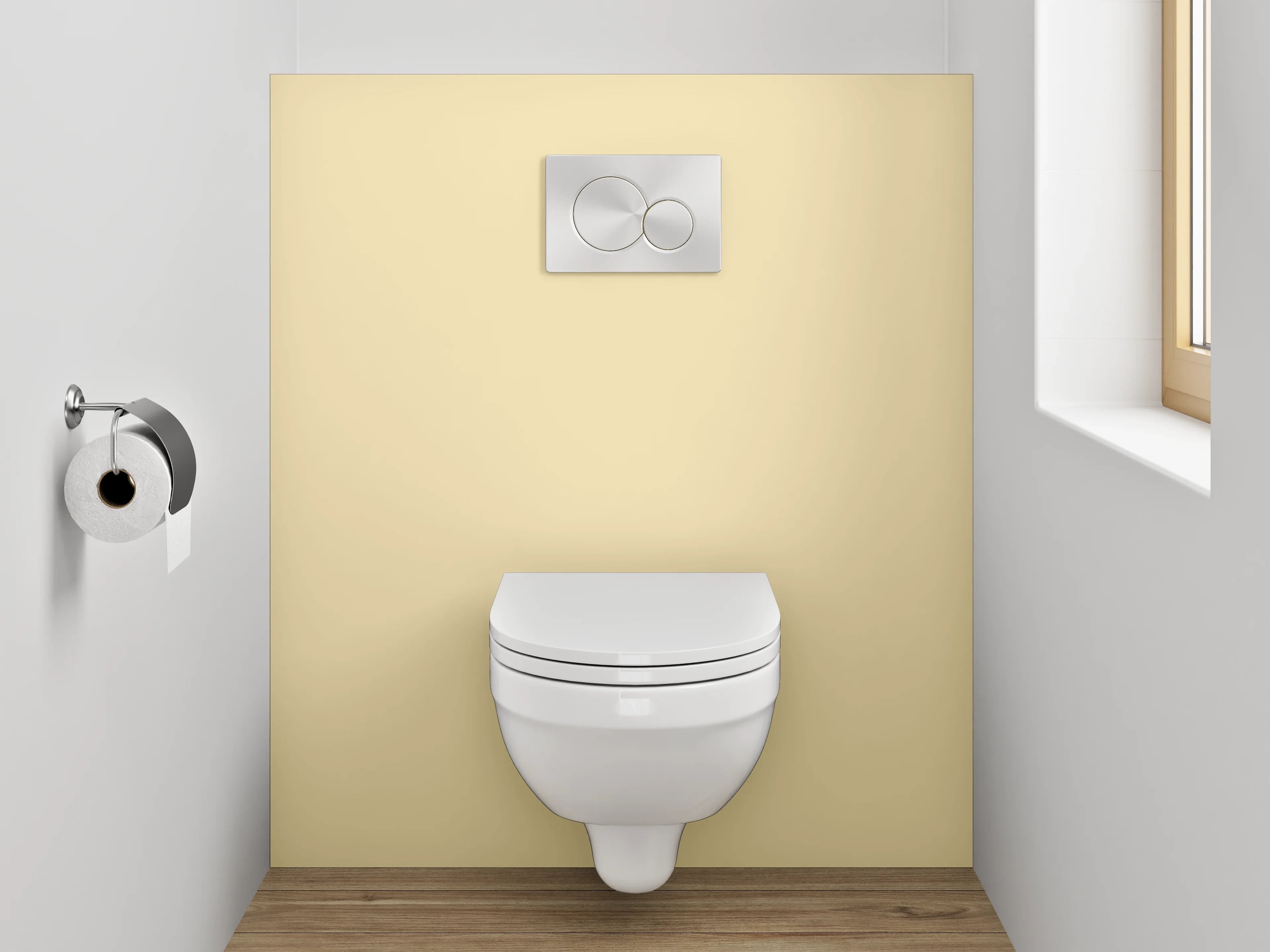 WC-Rückwand - RAL 1014 Elfenbein