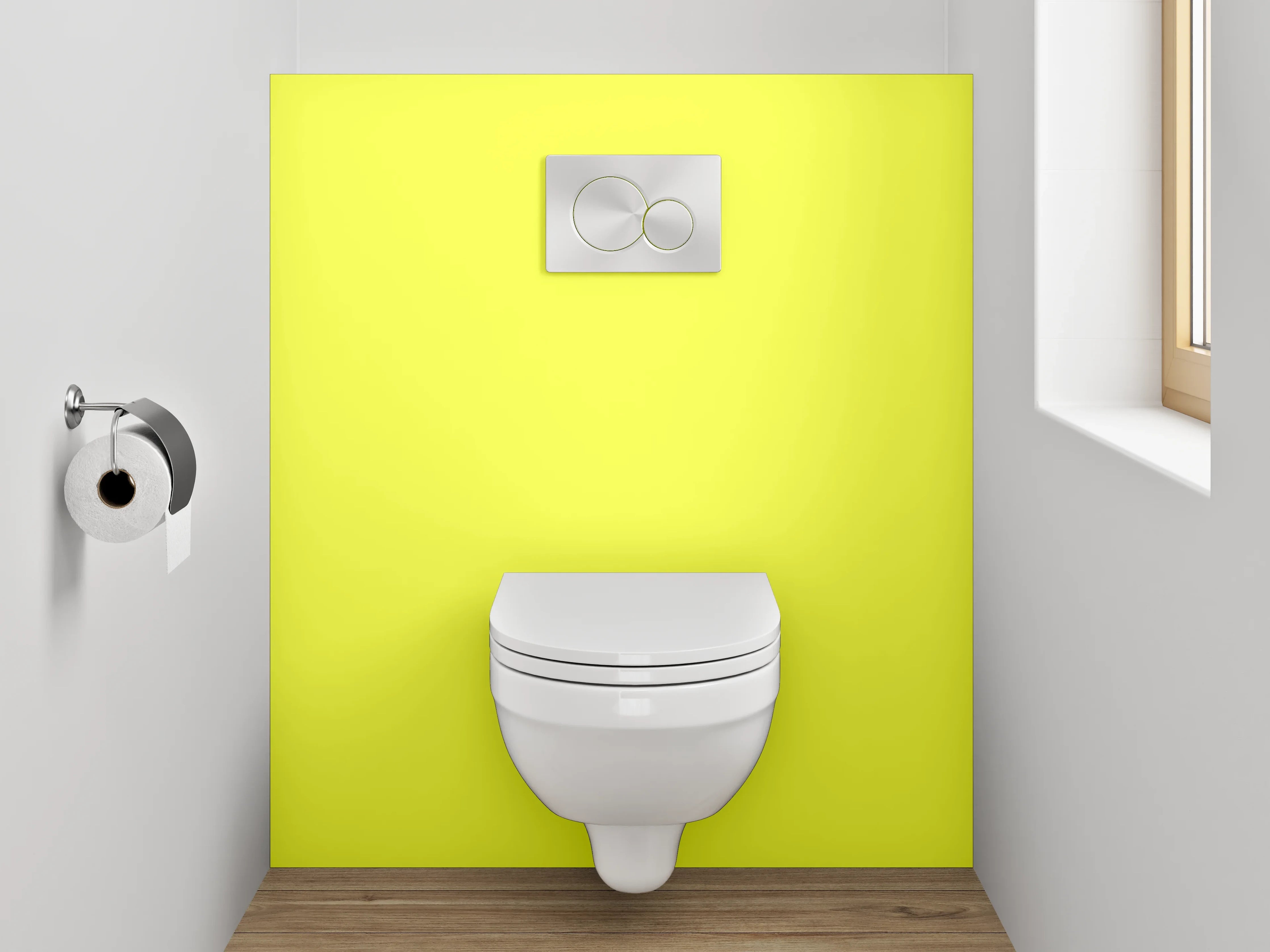 WC-Rückwand - RAL 1016 Schwefelgelb