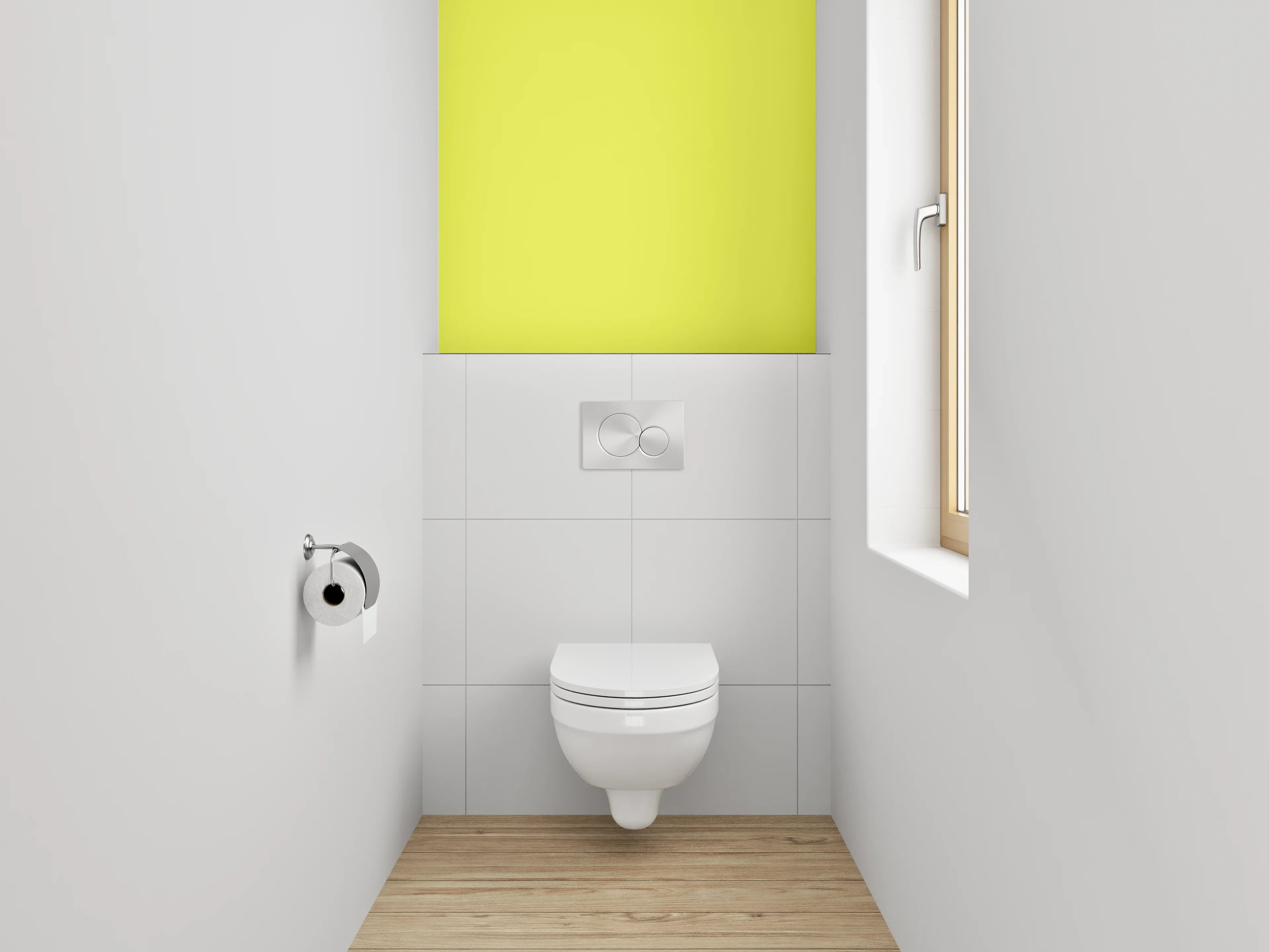 WC-Rückwand - RAL 1016 Schwefelgelb