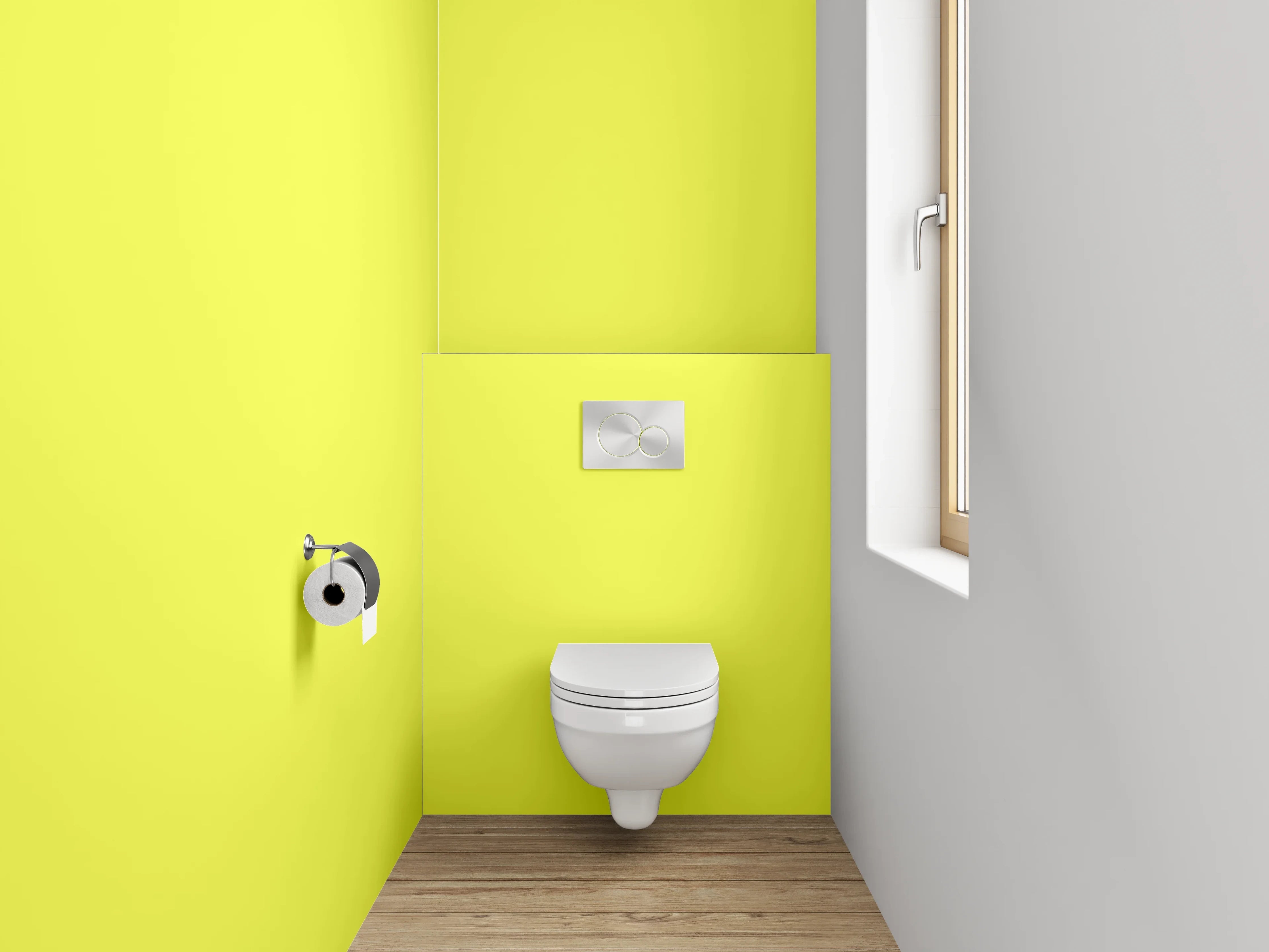 WC-Rückwand - RAL 1016 Schwefelgelb