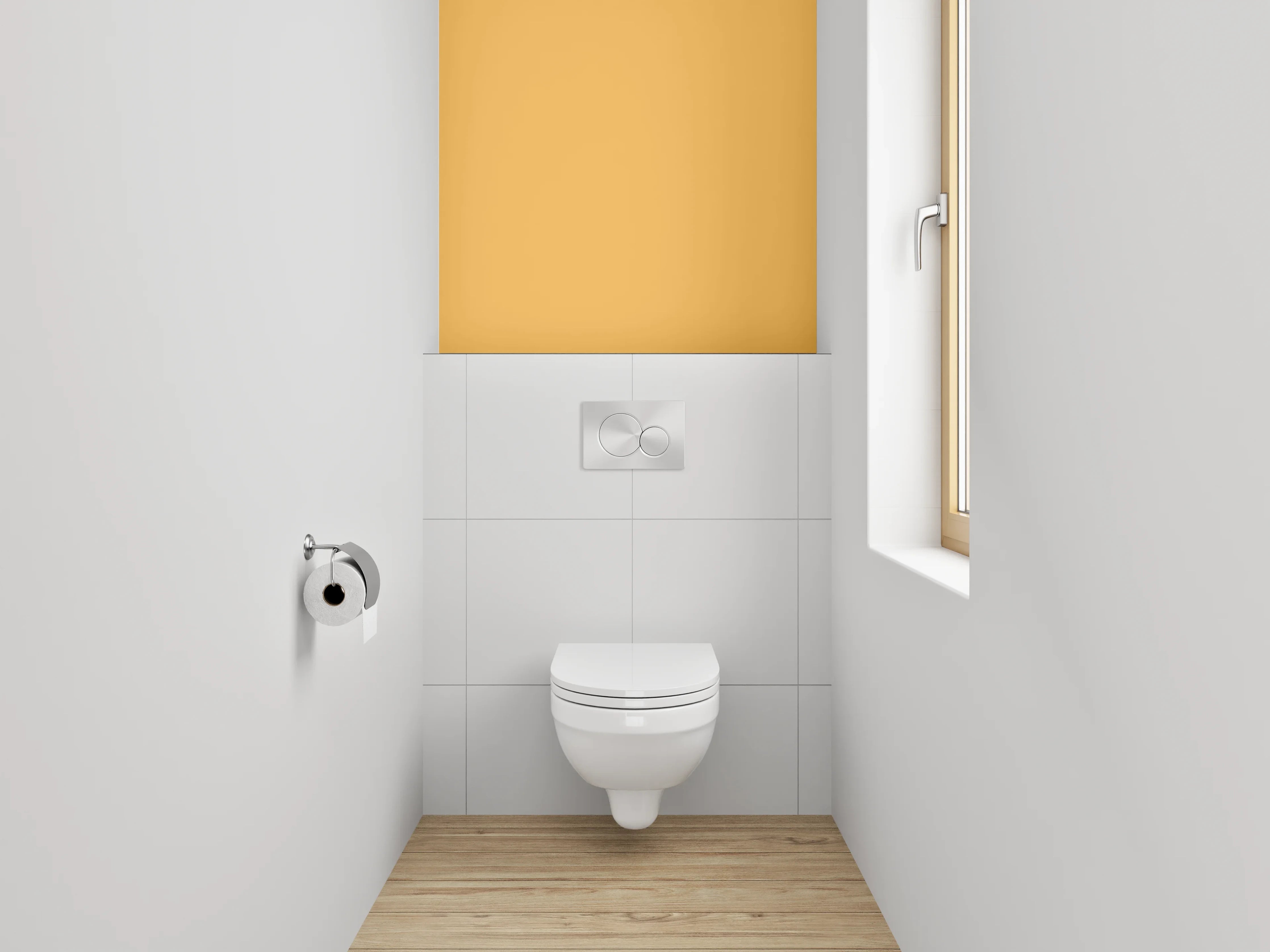 WC-Rückwand - RAL 1017 Safrangelb