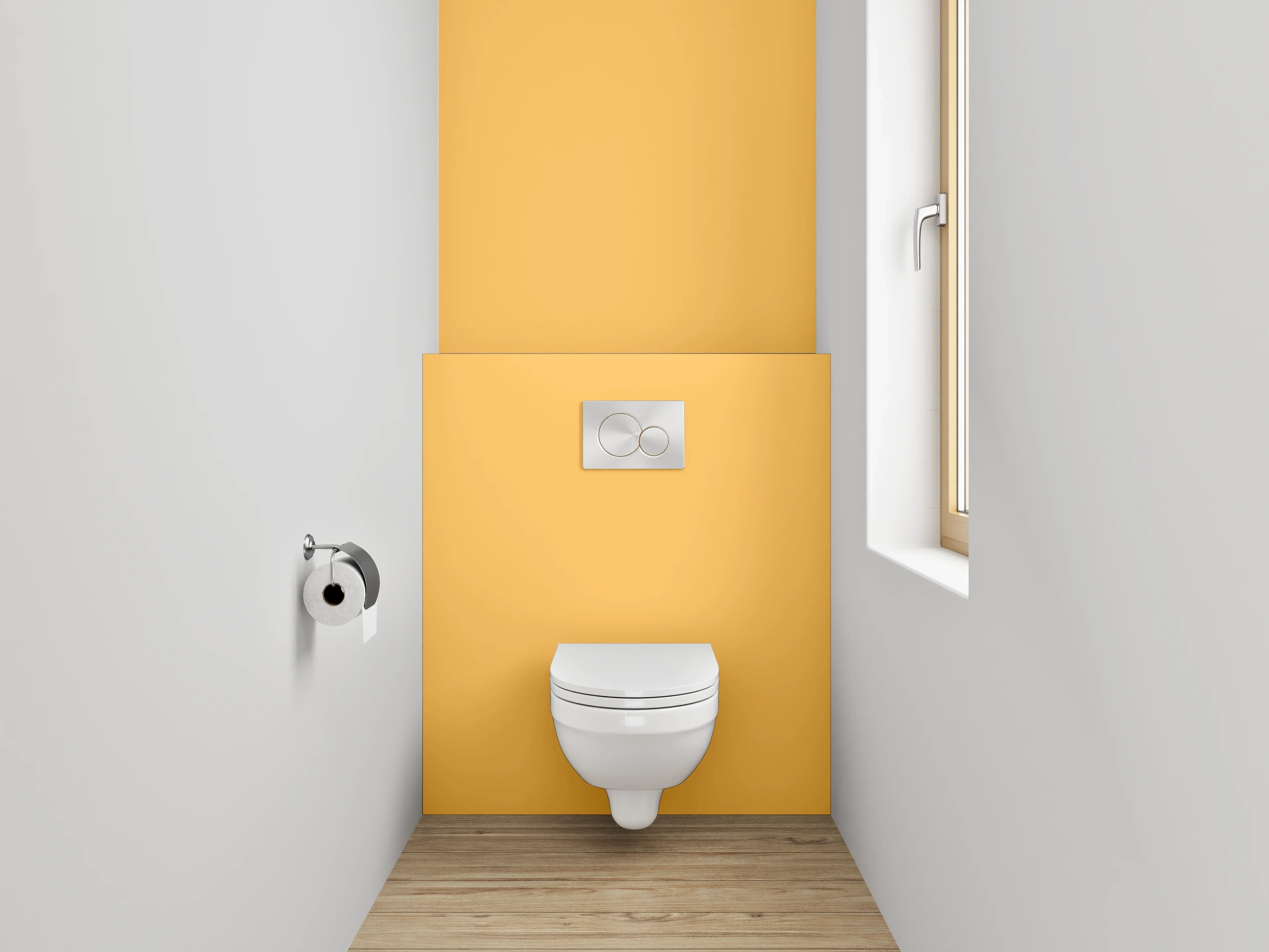 WC-Rückwand - RAL 1017 Safrangelb