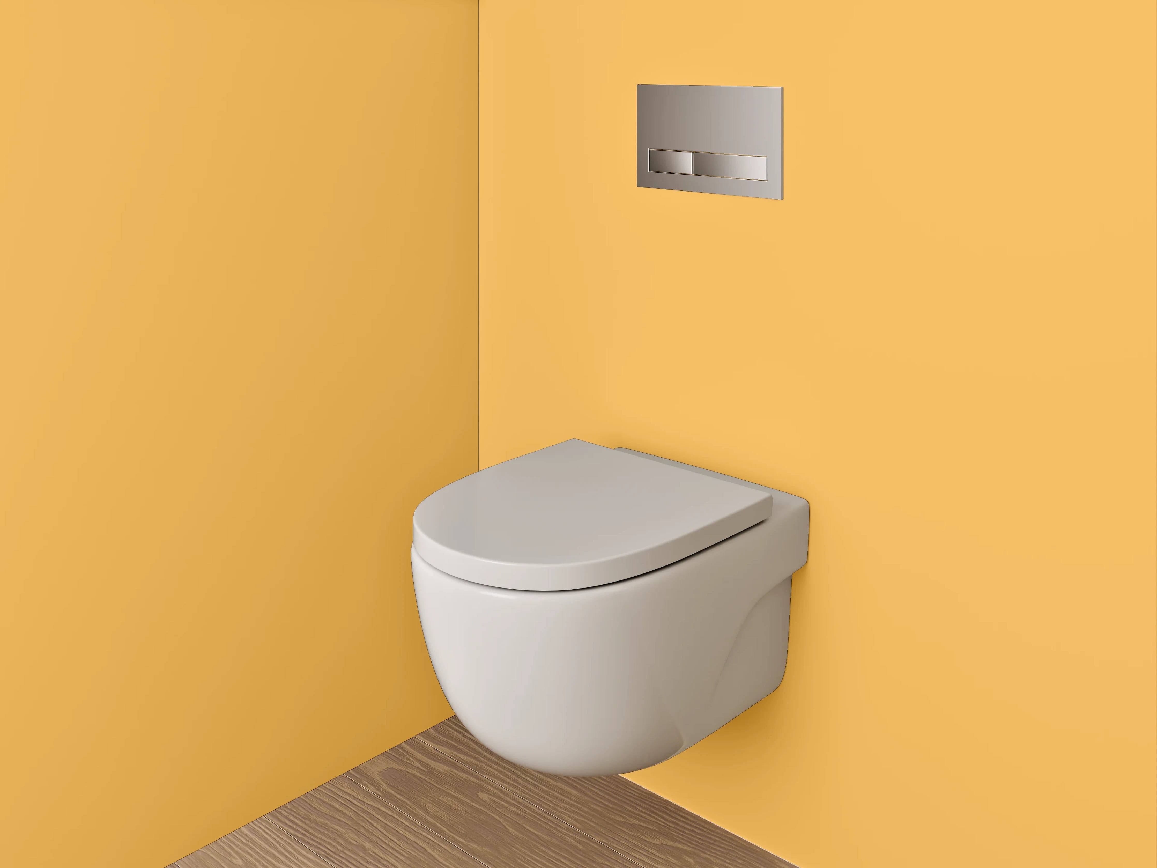 WC-Rückwand - RAL 1017 Safrangelb