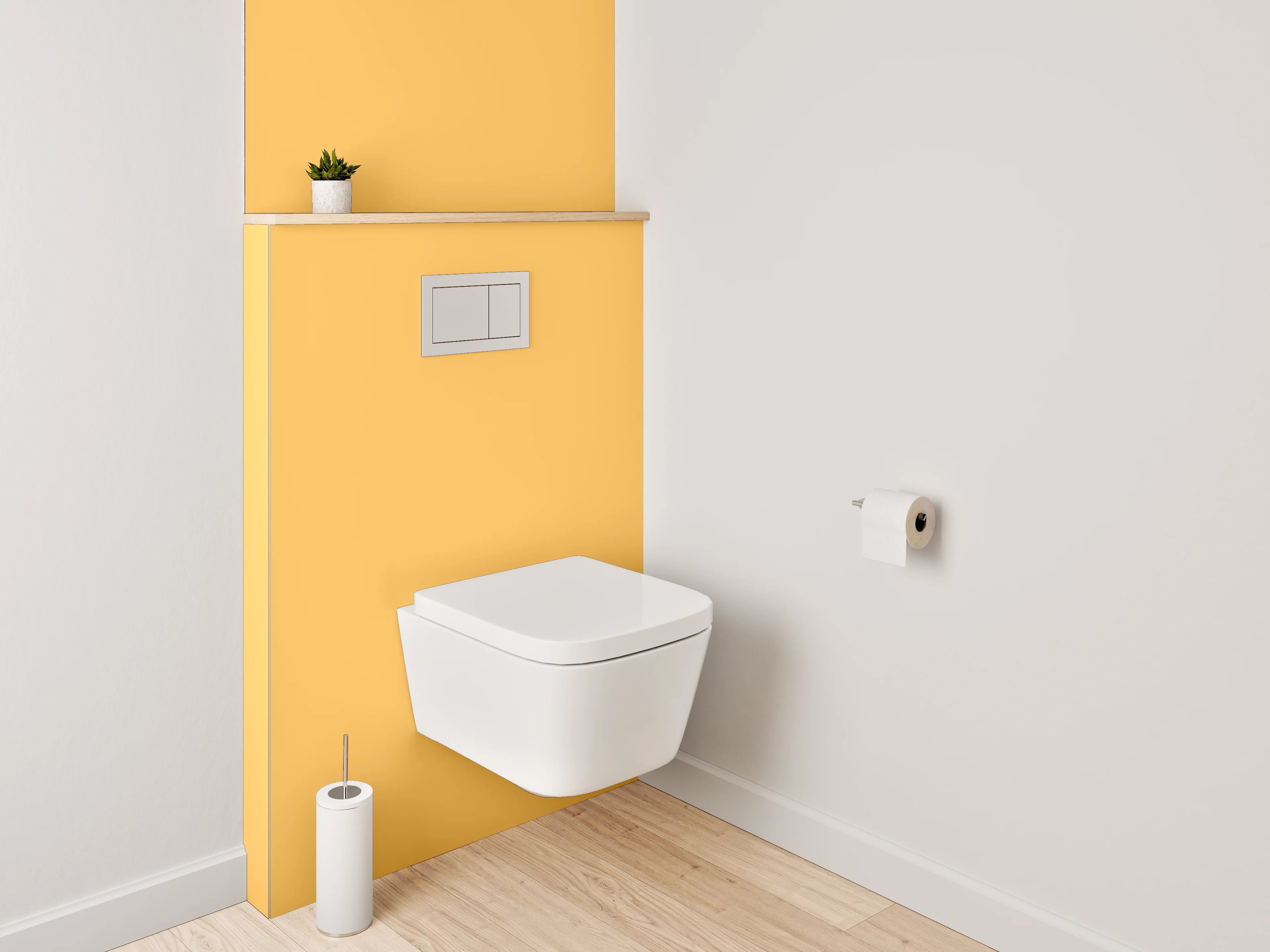 WC-Rückwand - RAL 1017 Safrangelb