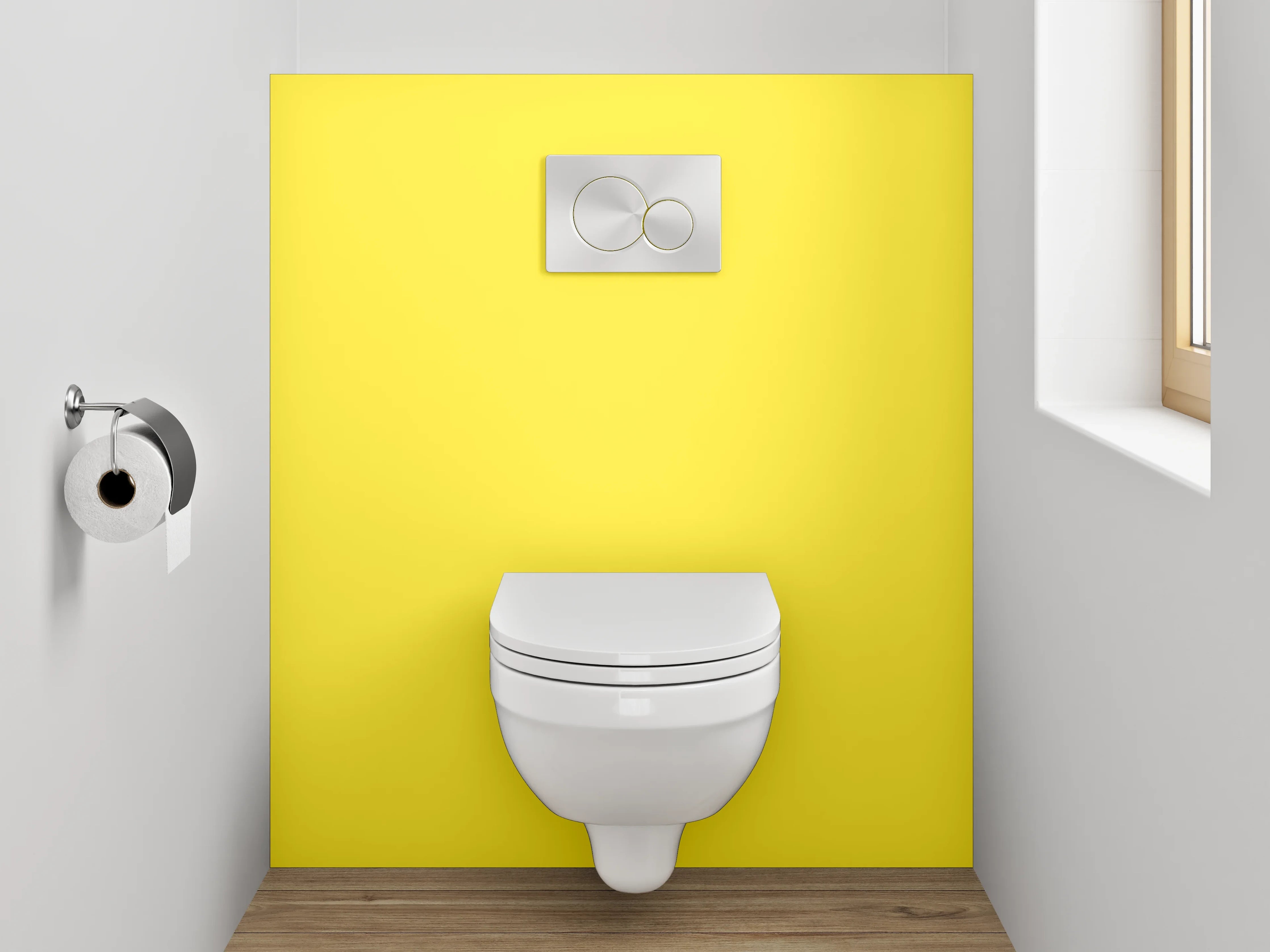 WC-Rückwand - RAL 1018 Zinkgelb