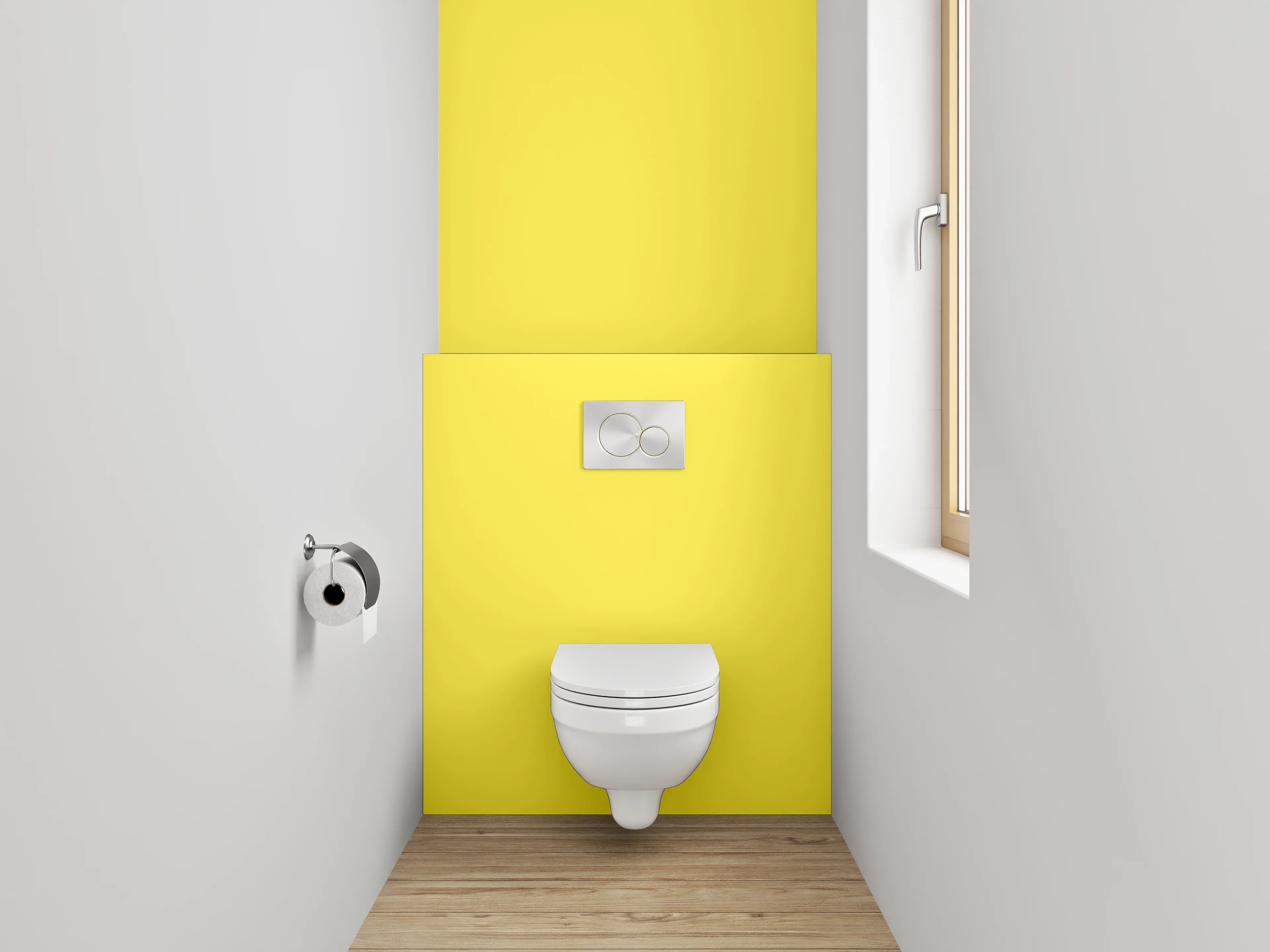 WC-Rückwand - RAL 1018 Zinkgelb