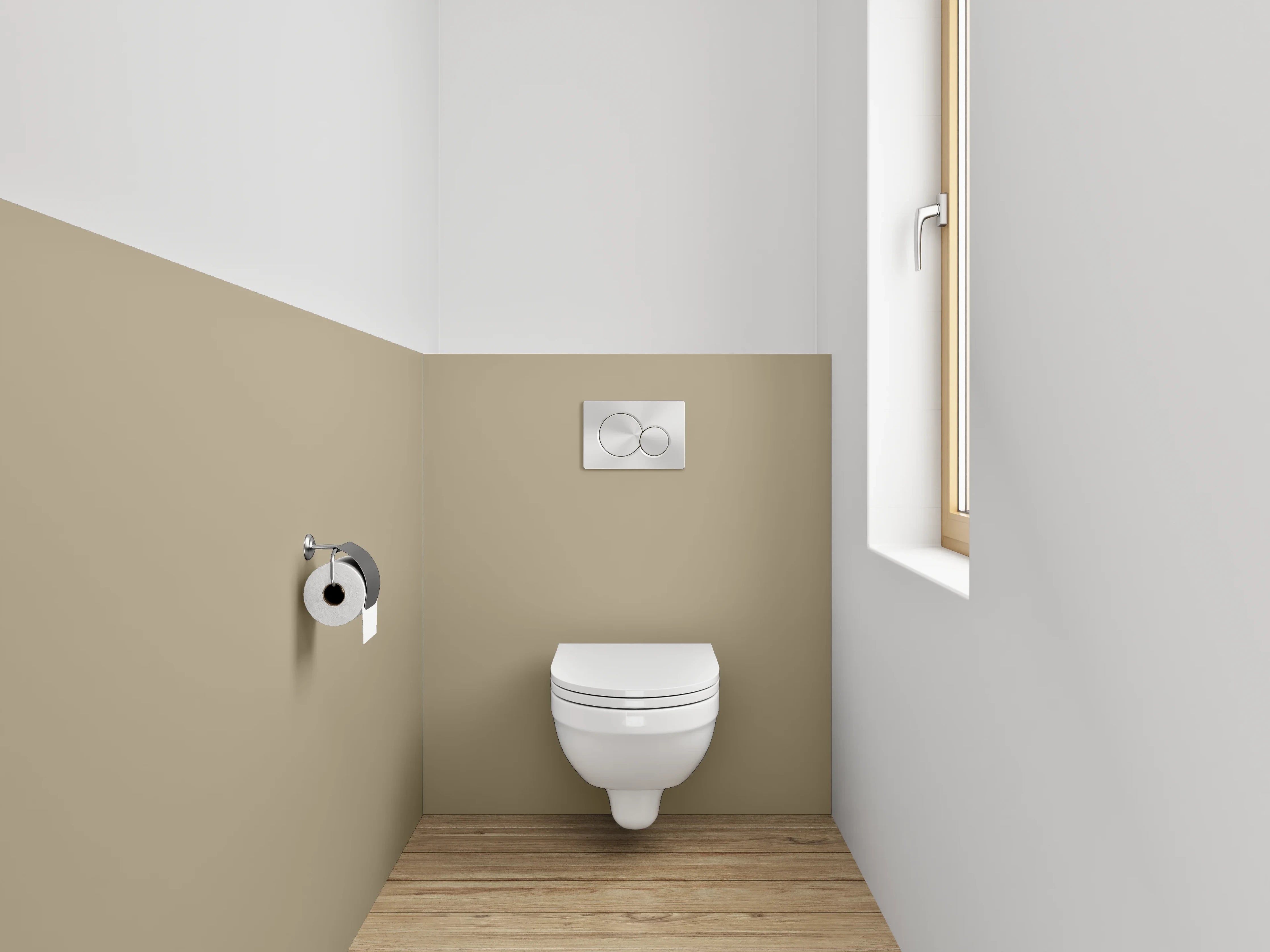 WC-Rückwand - RAL 1019 Graubeige