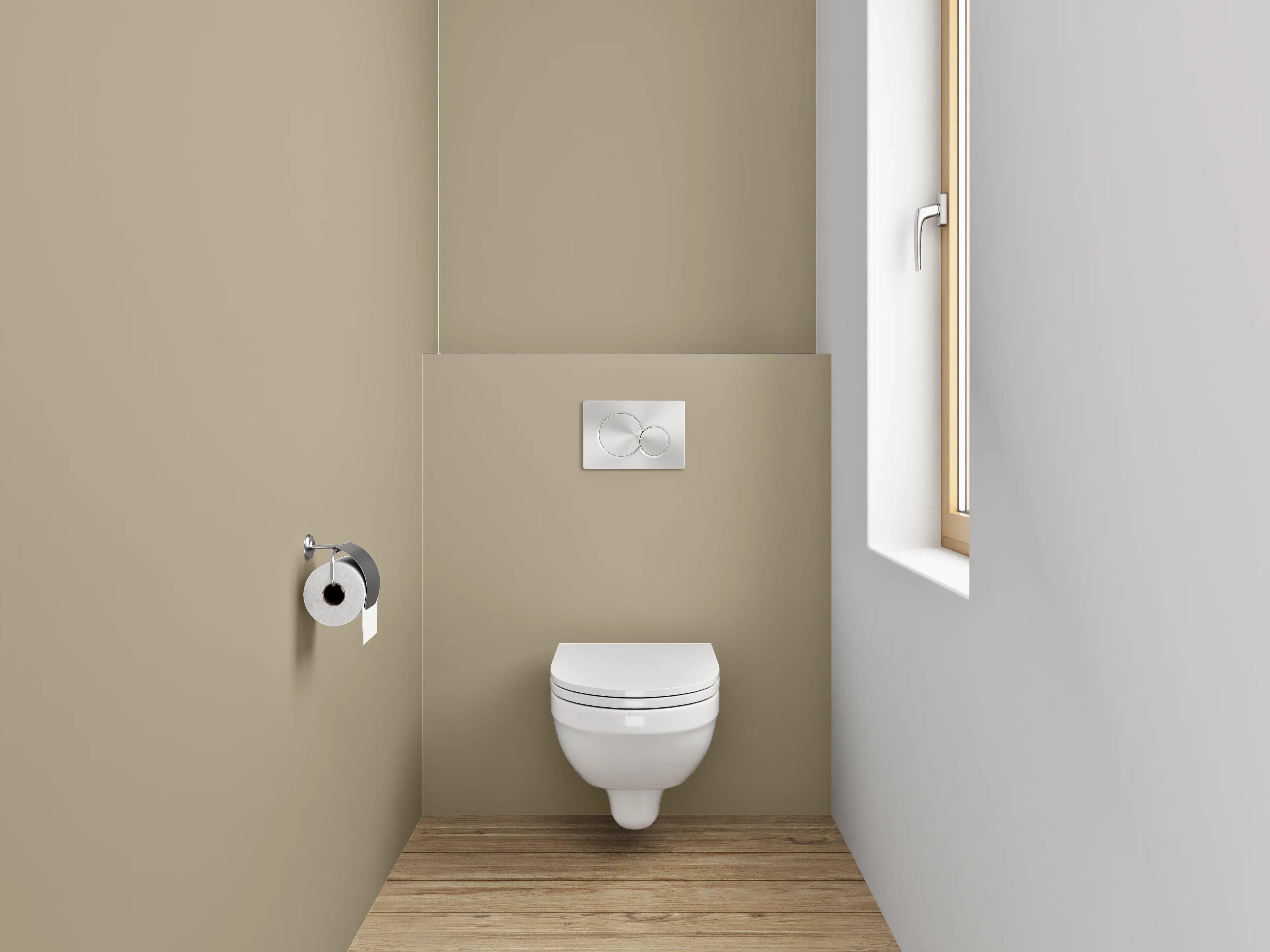 WC-Rückwand - RAL 1019 Graubeige