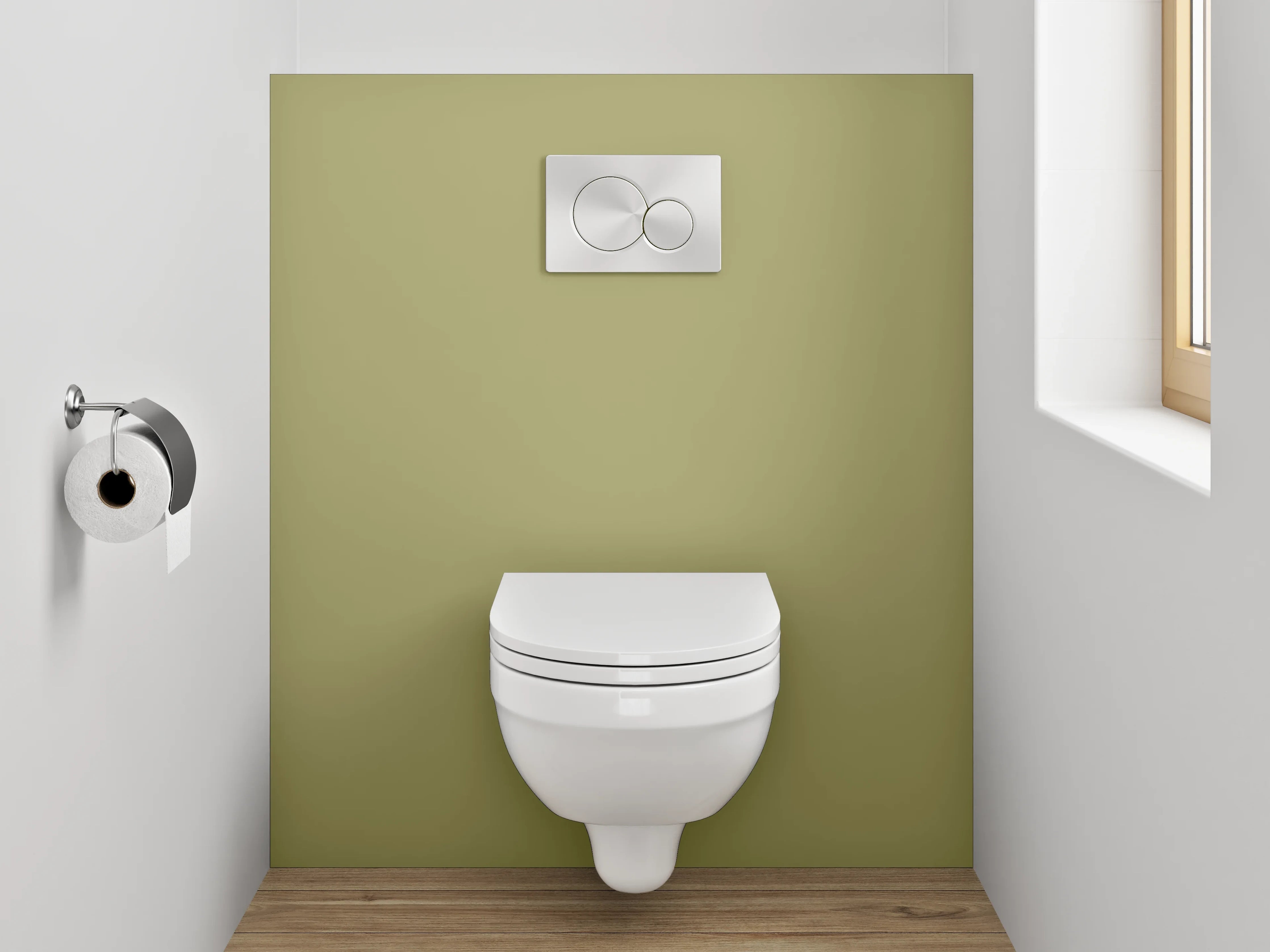 WC-Rückwand - RAL 1020 Olivgelb