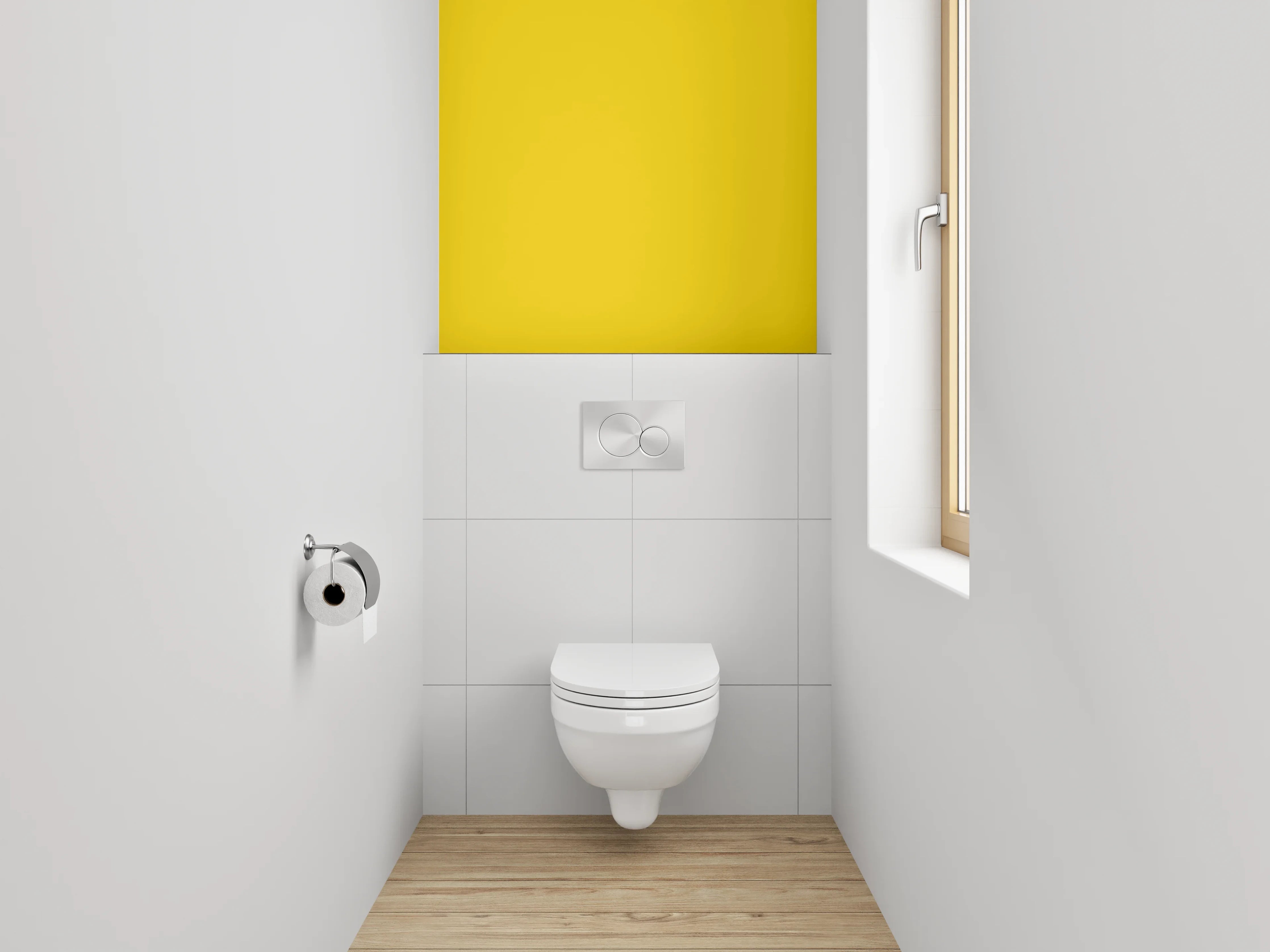 WC-Rückwand - RAL 1023 Verkehrsgelb