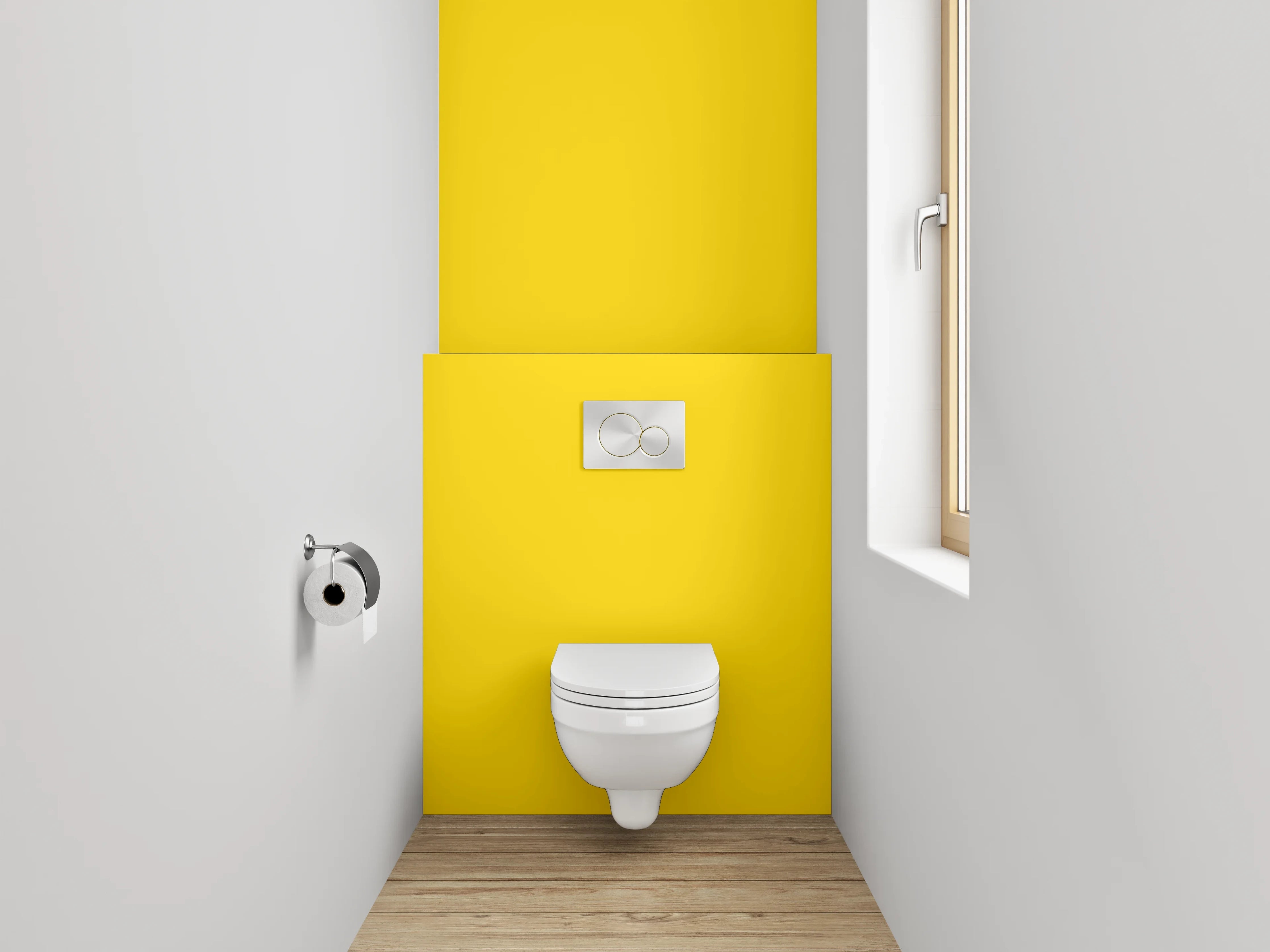 WC-Rückwand - RAL 1023 Verkehrsgelb