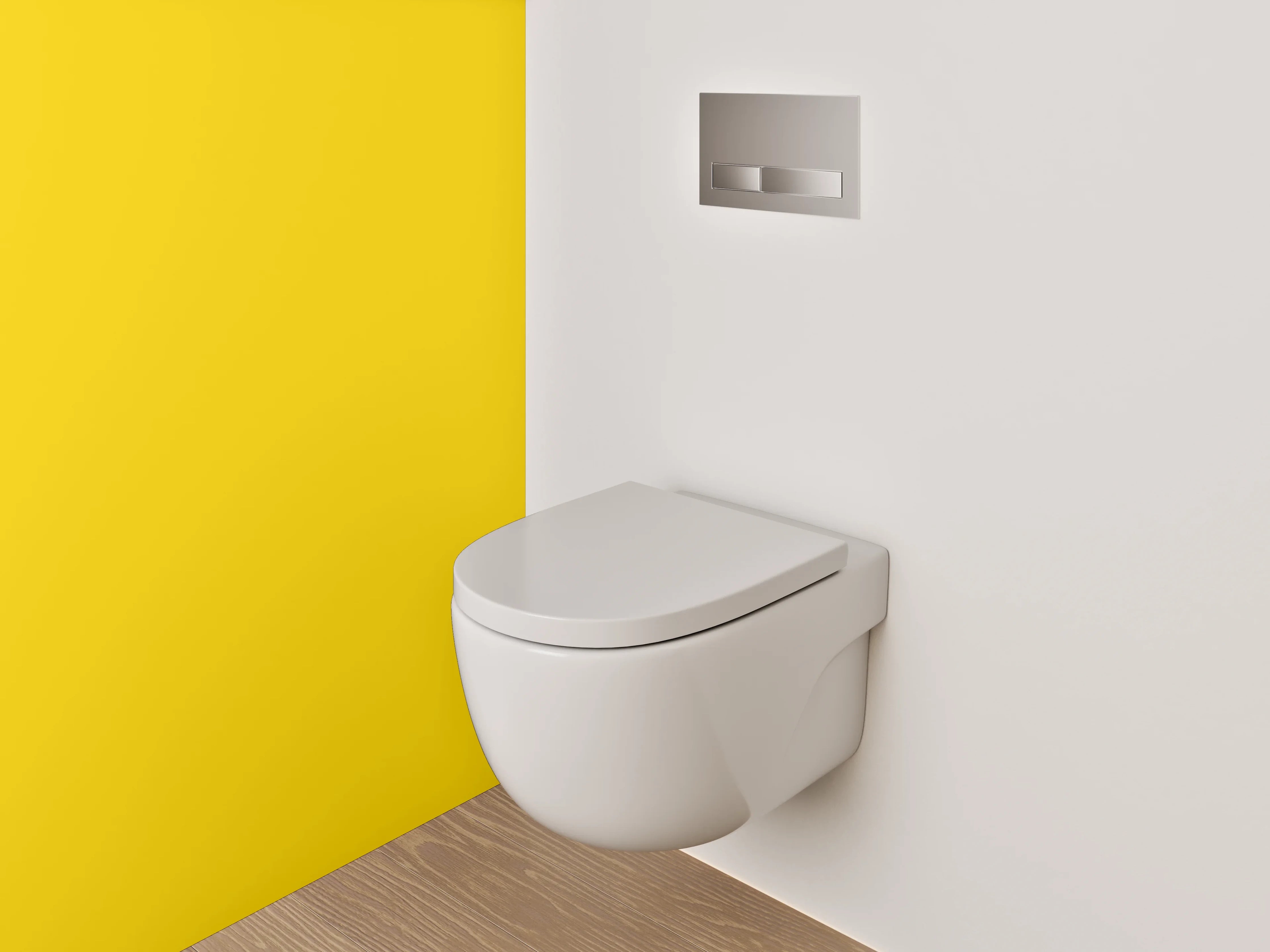 WC-Rückwand - RAL 1023 Verkehrsgelb