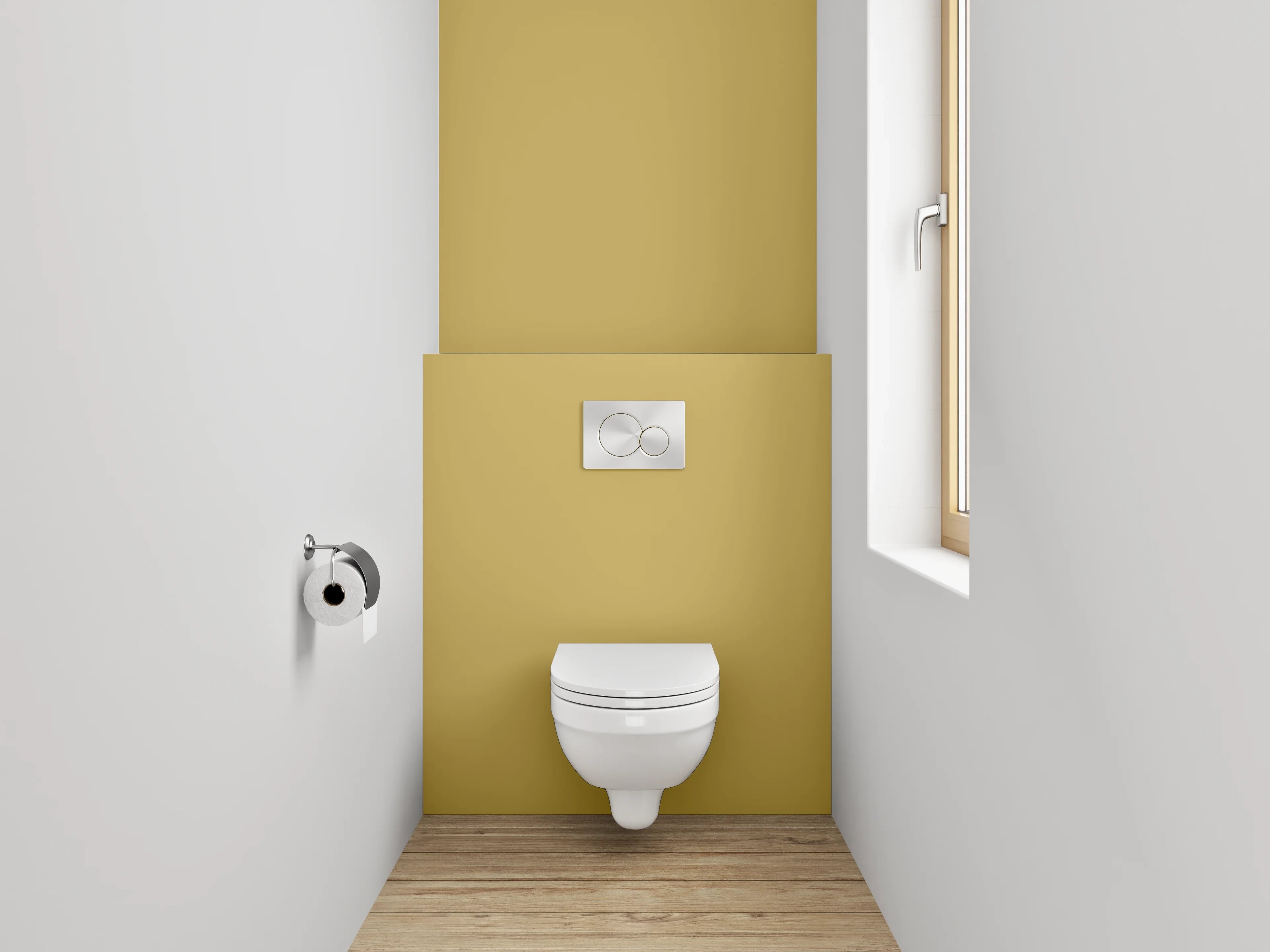 WC-Rückwand - RAL 1024 Ockergelb