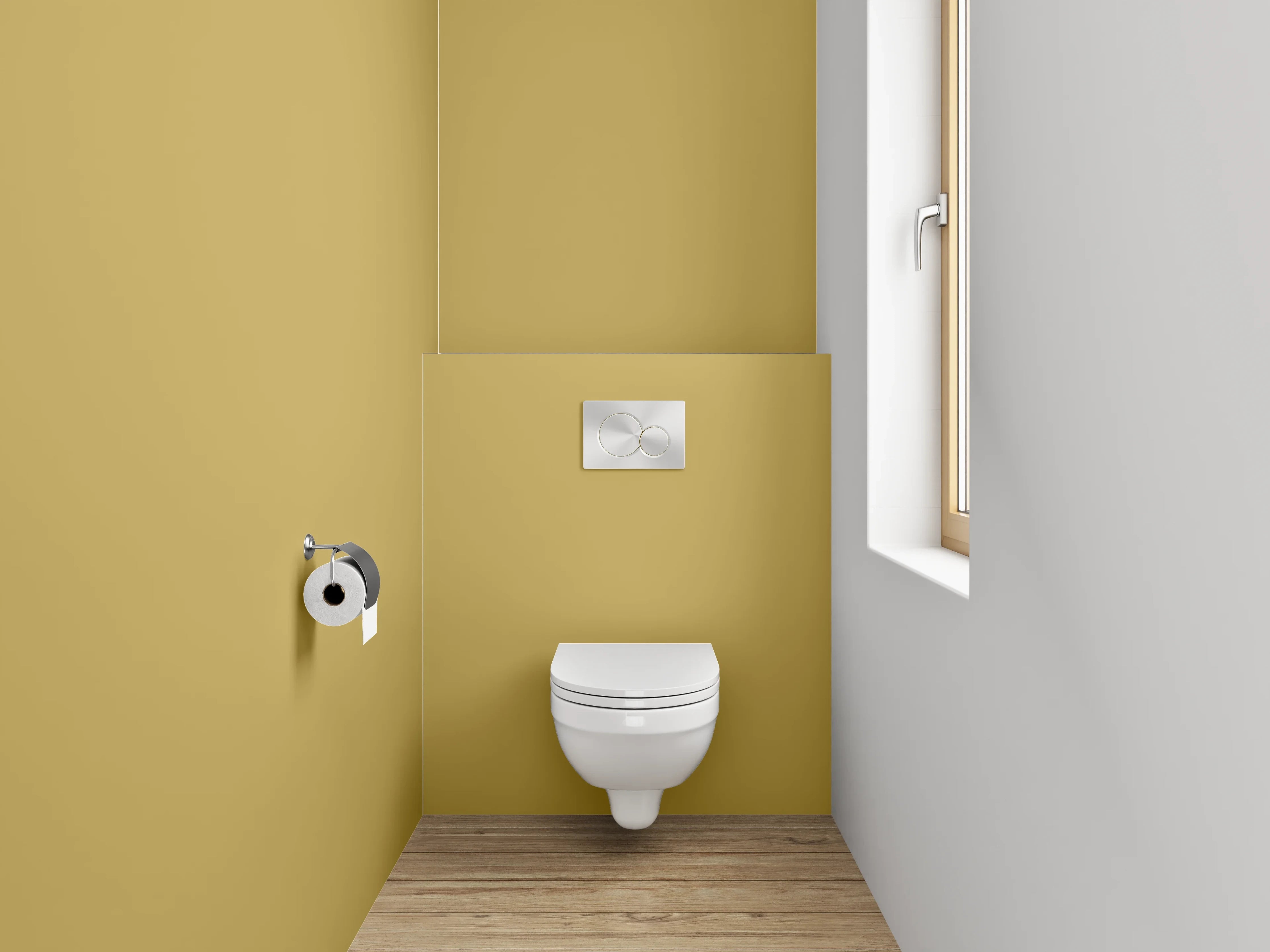 WC-Rückwand - RAL 1024 Ockergelb