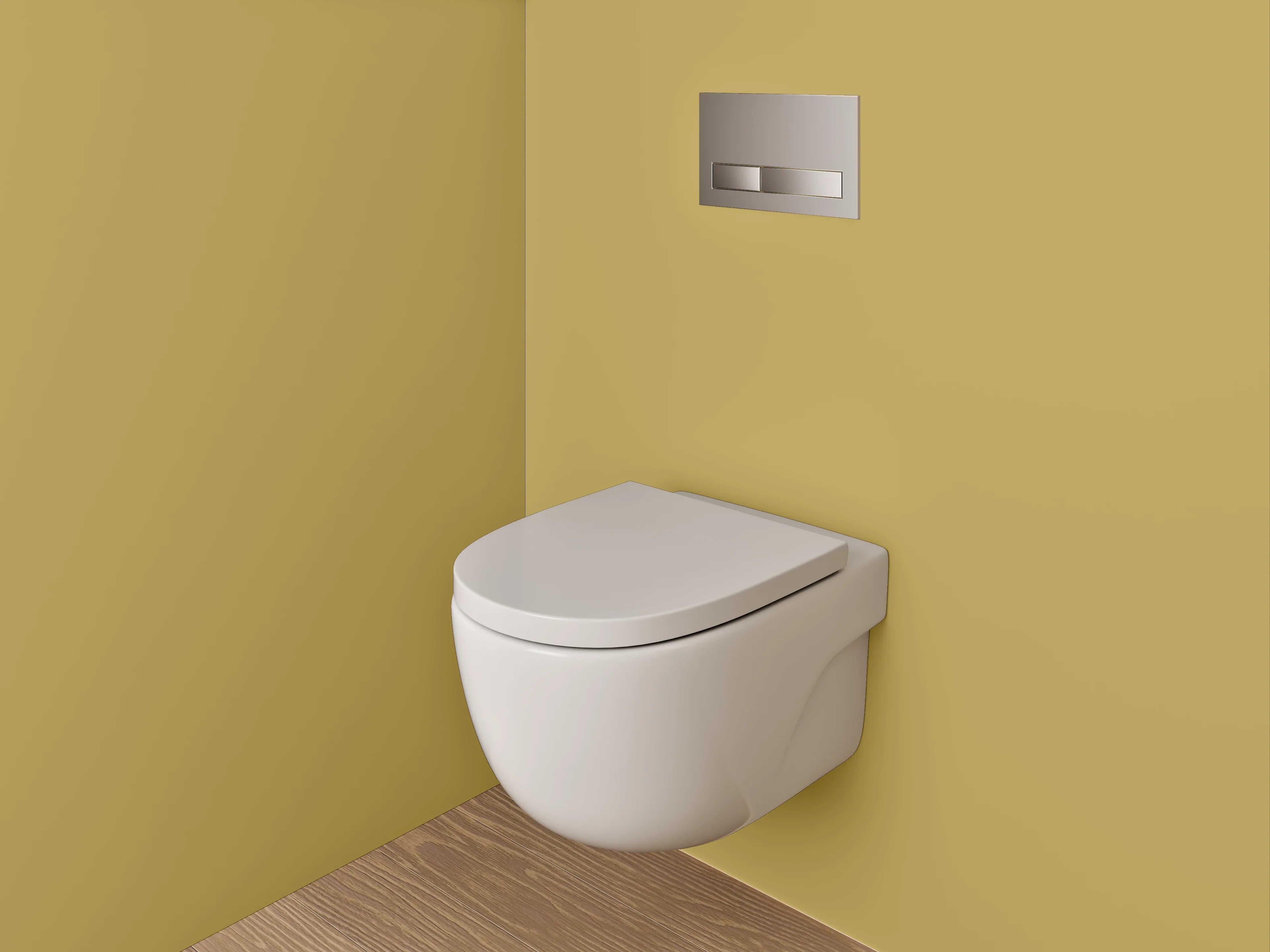 WC-Rückwand - RAL 1024 Ockergelb