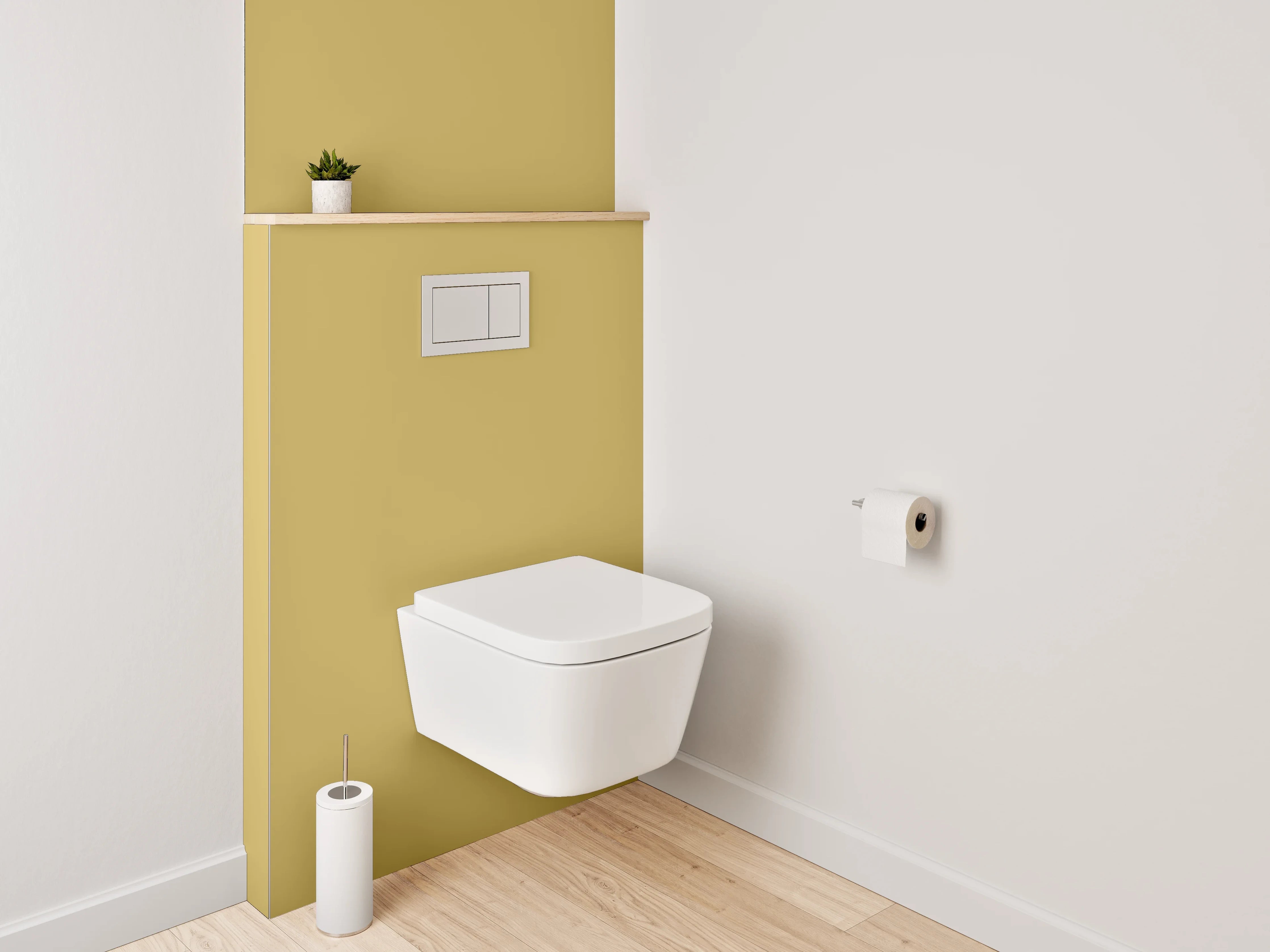 WC-Rückwand - RAL 1024 Ockergelb