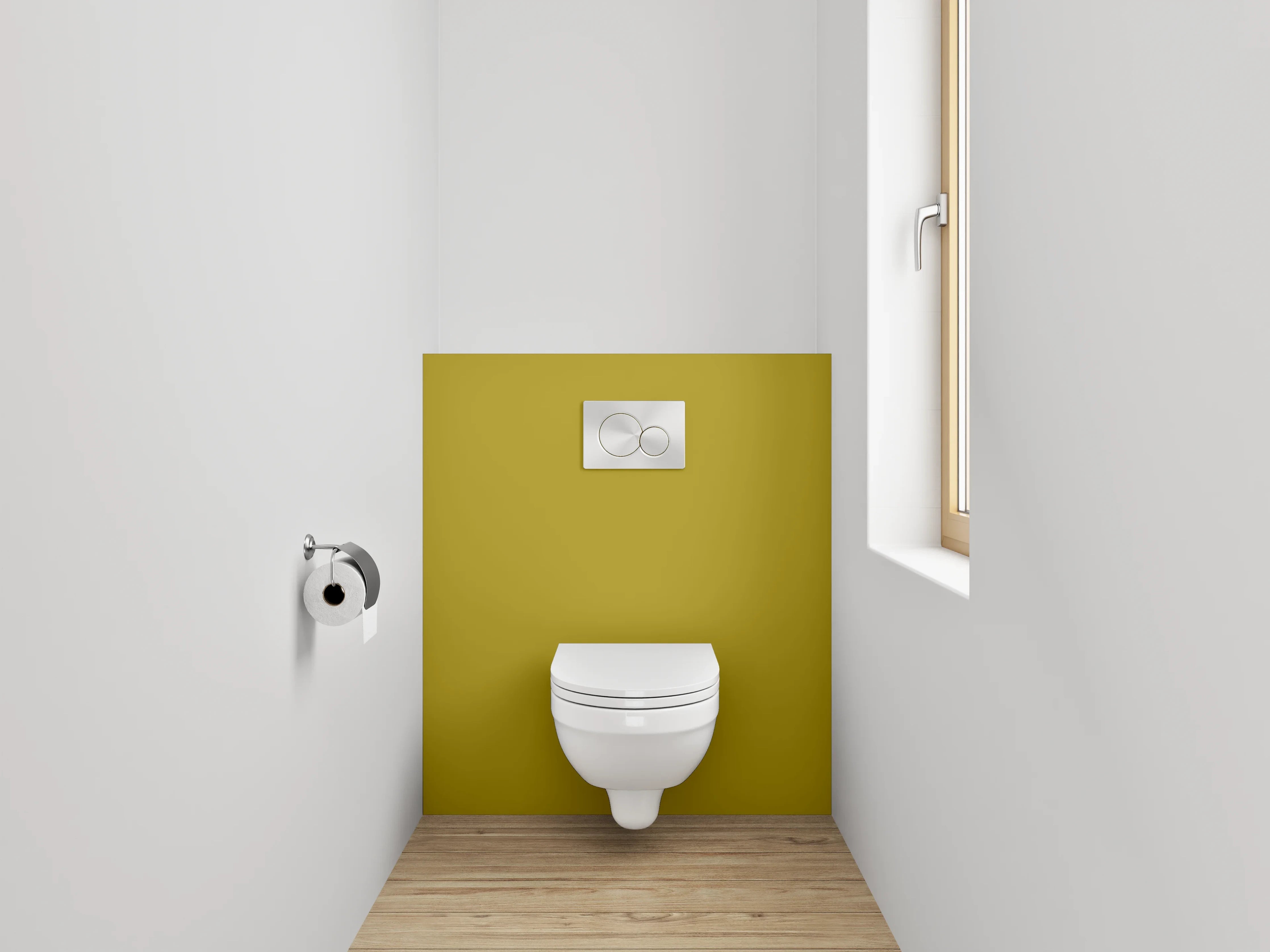 WC-Rückwand - RAL 1027 Currygelb