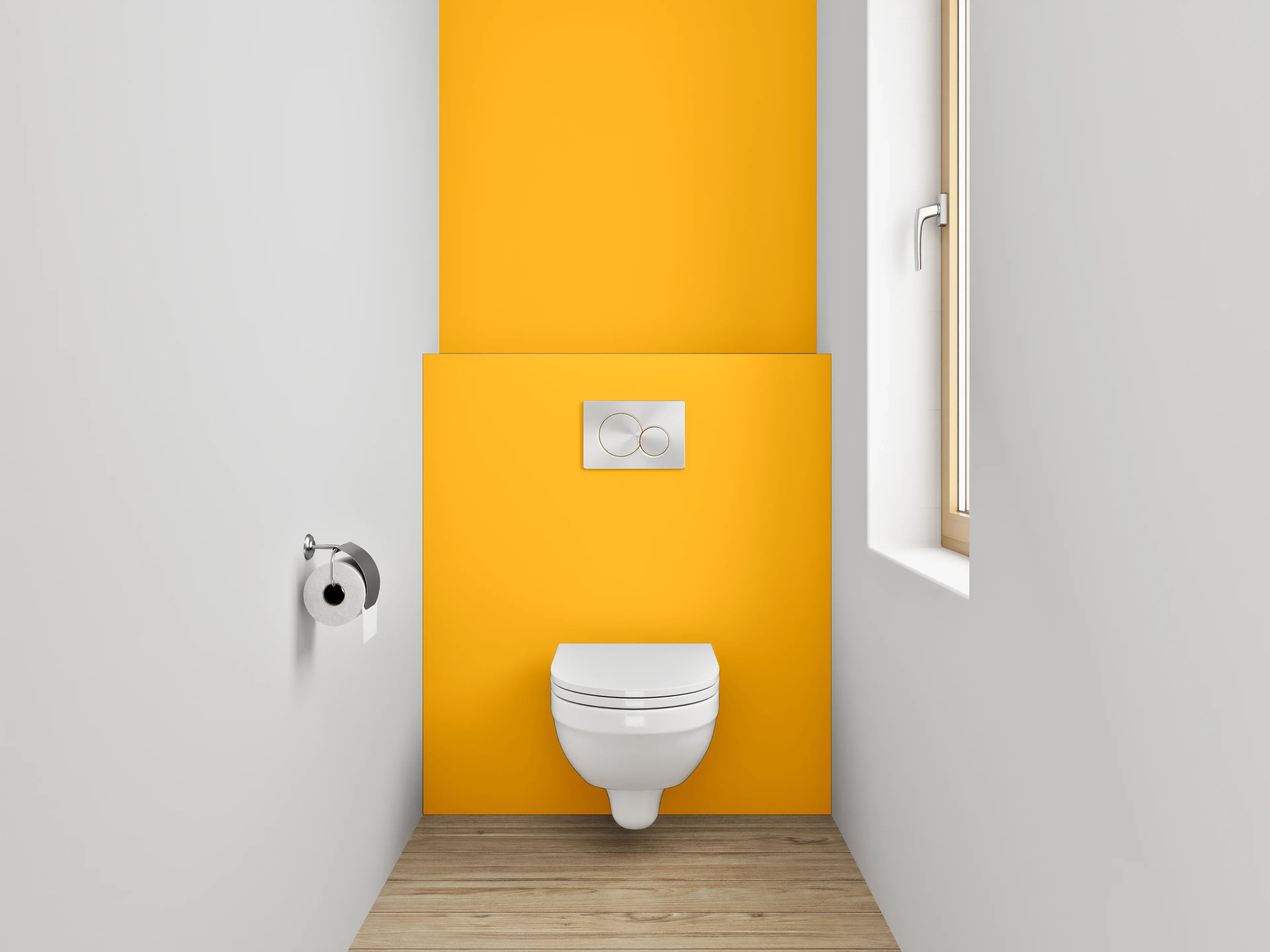 WC-Rückwand - RAL 1028 Melonengelb