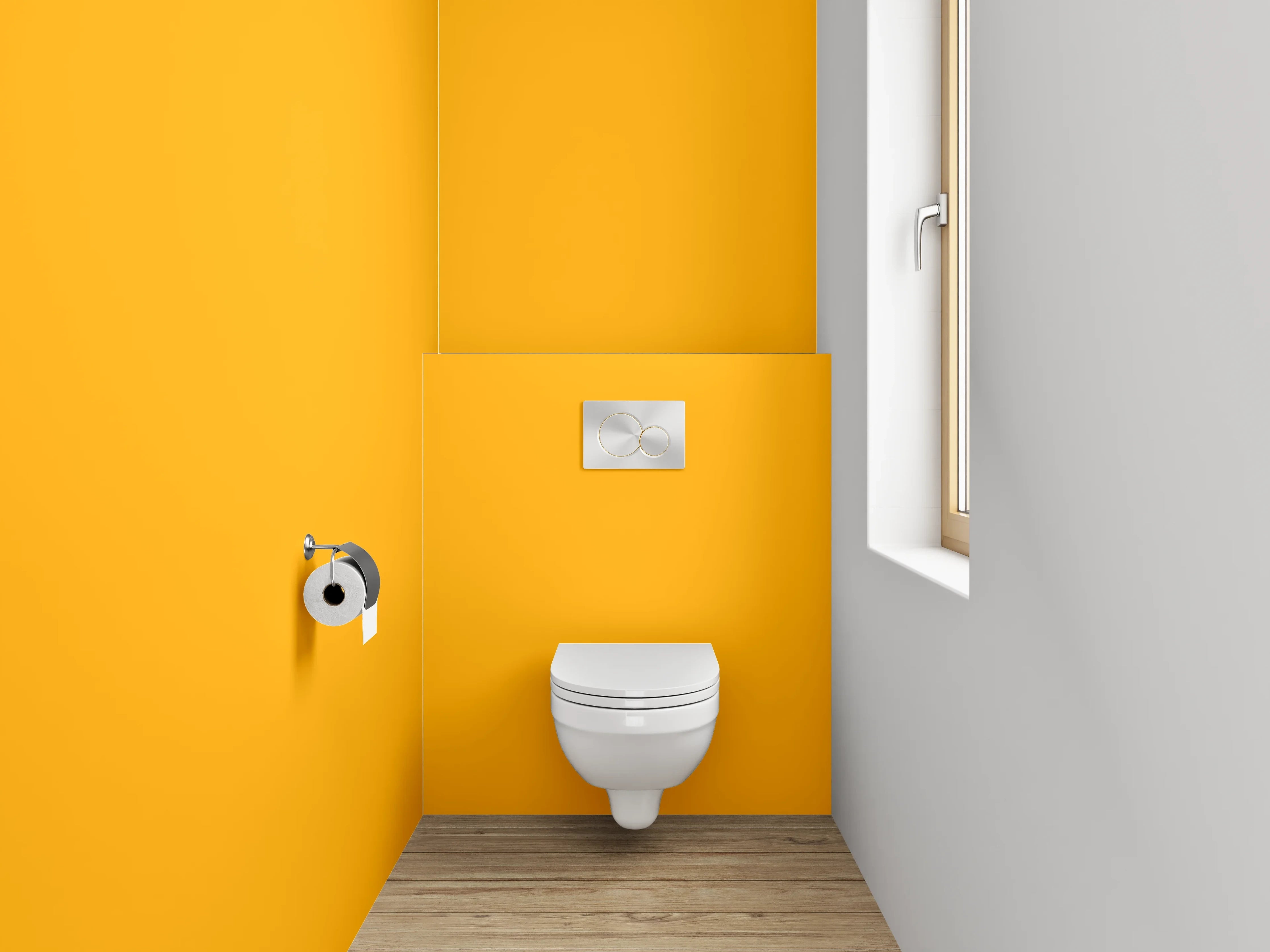 WC-Rückwand - RAL 1028 Melonengelb
