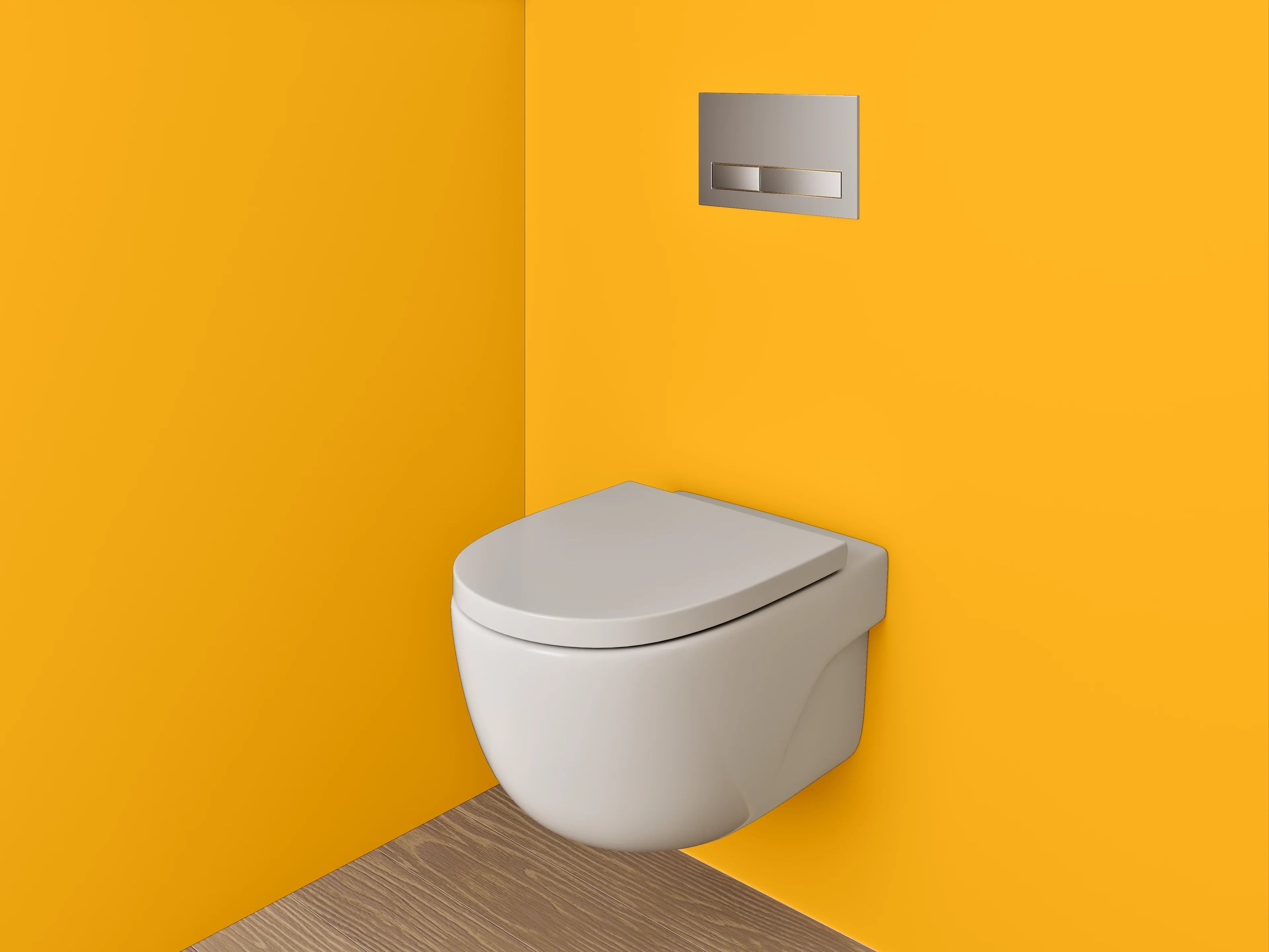 WC-Rückwand - RAL 1028 Melonengelb
