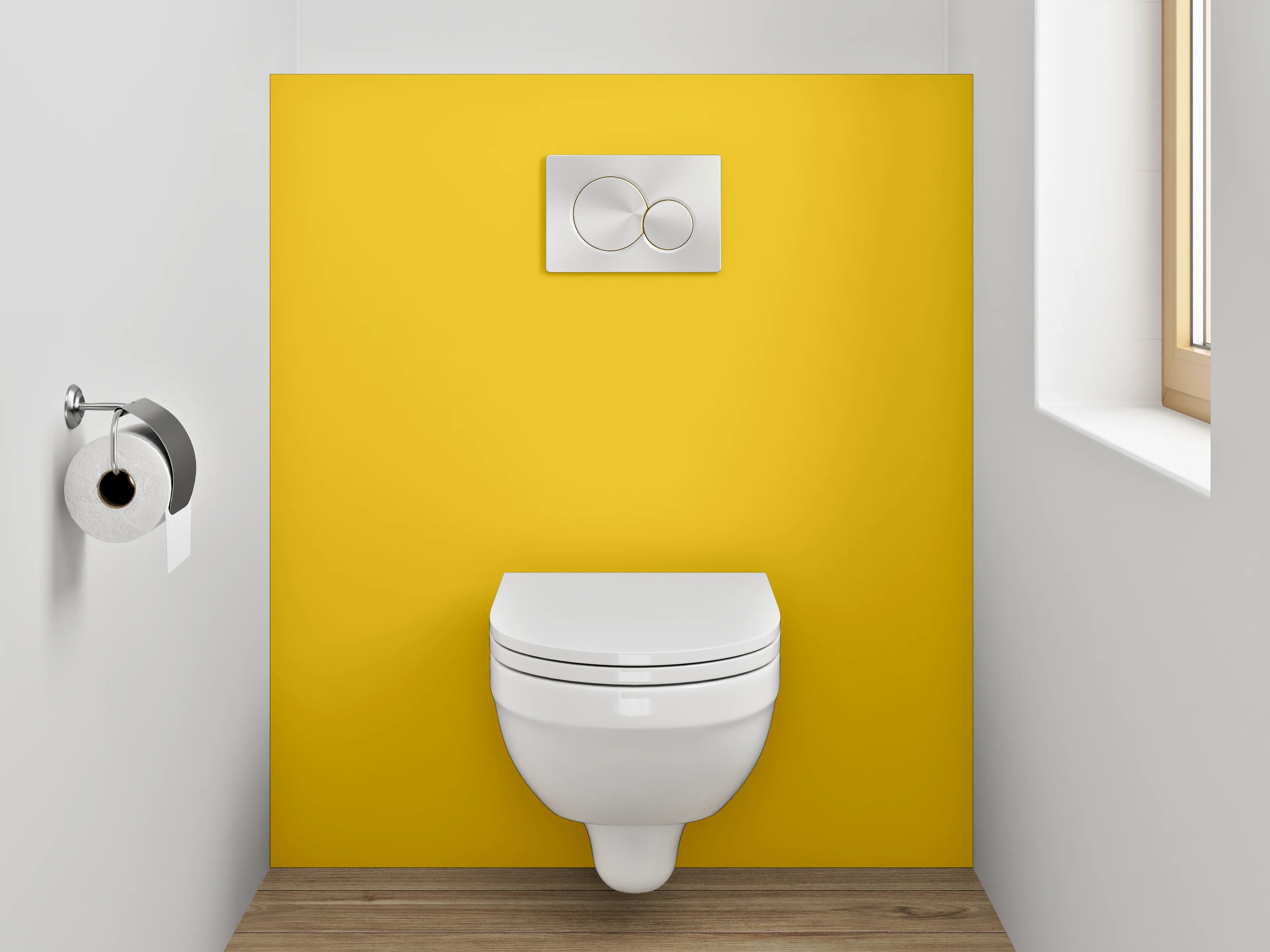 WC-Rückwand - RAL 1032 Ginstergelb