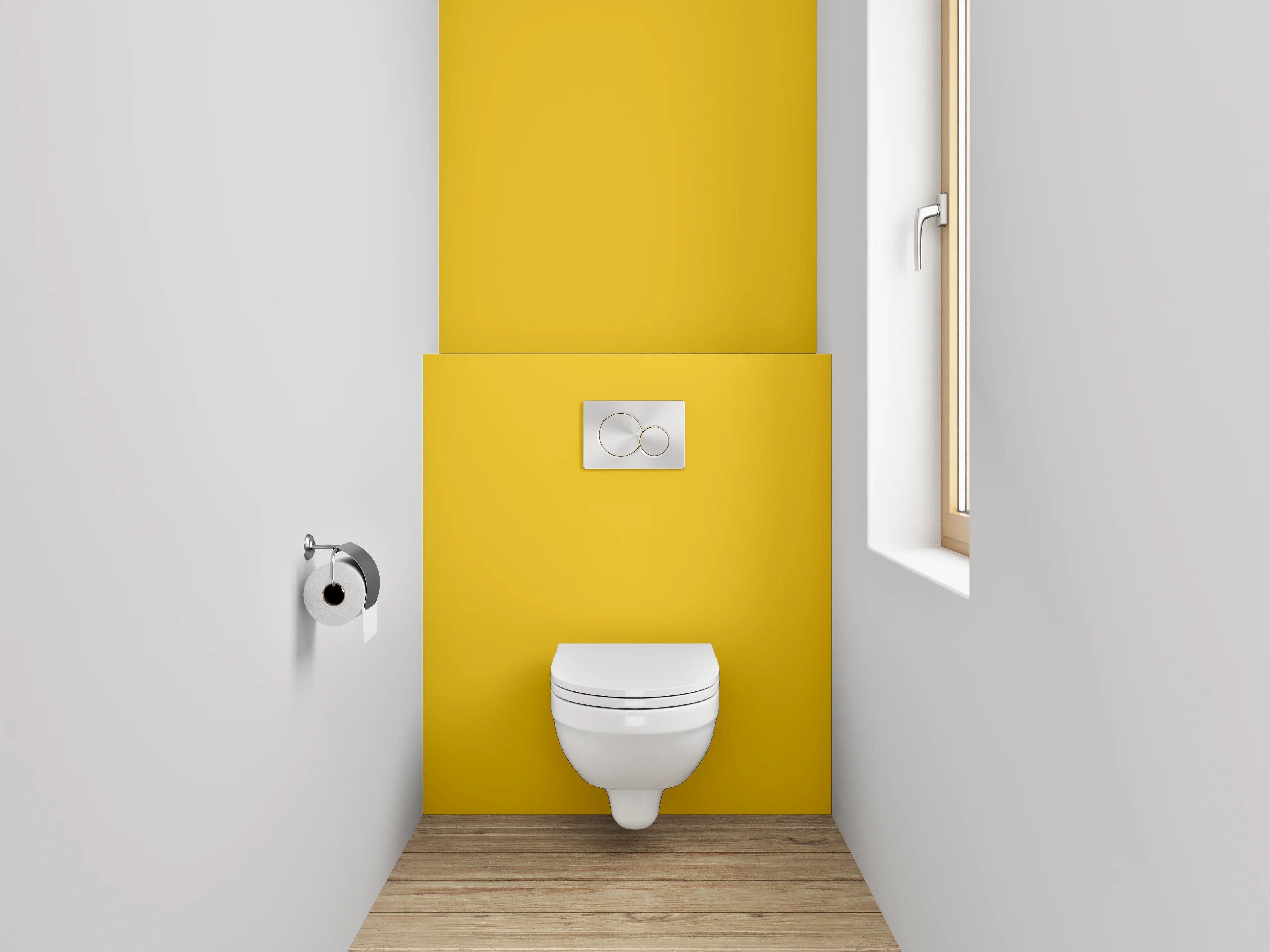 WC-Rückwand - RAL 1032 Ginstergelb